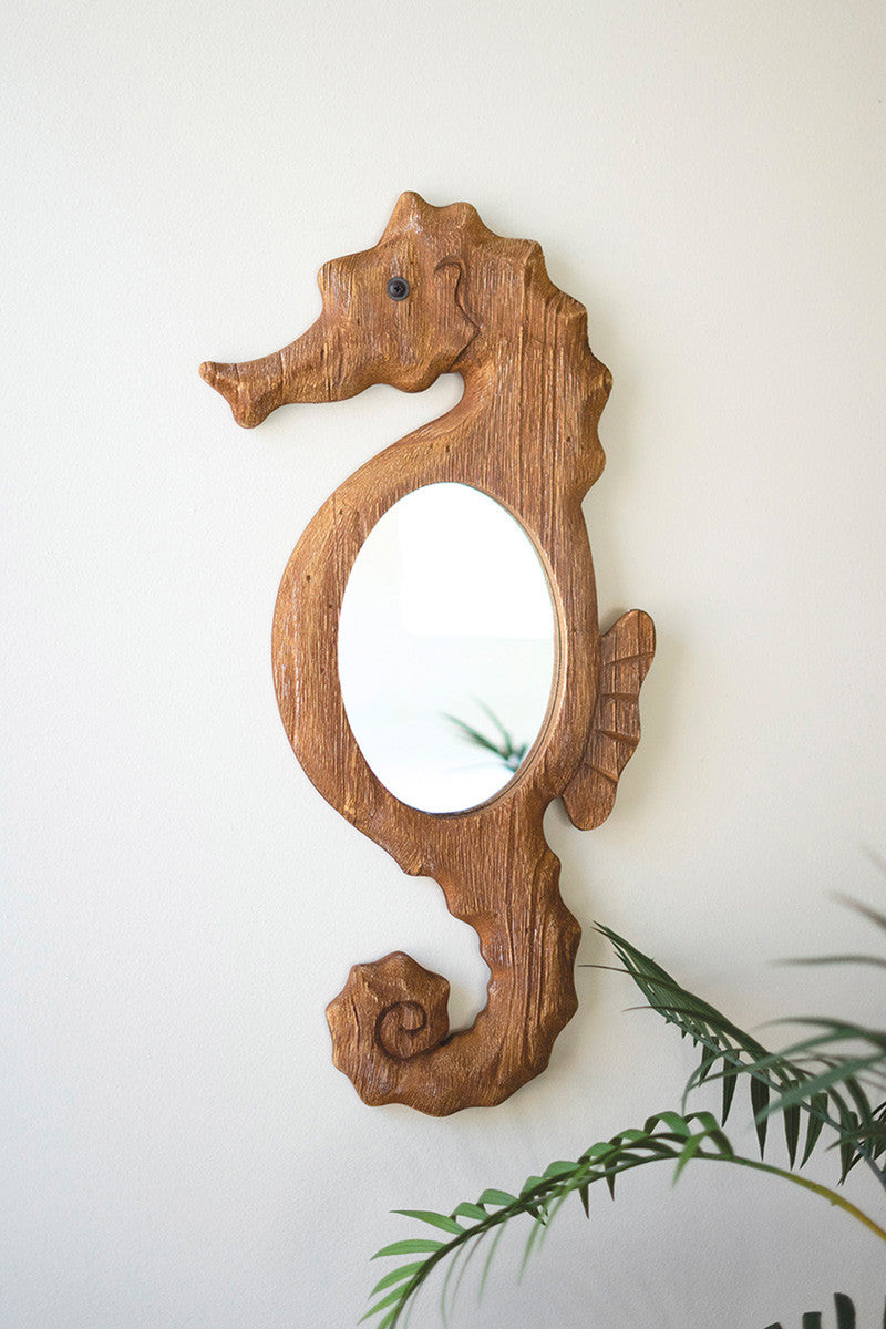 Wood Framed Seahorse Mirror By Kalalou | Mirrors | Modishstore - 3