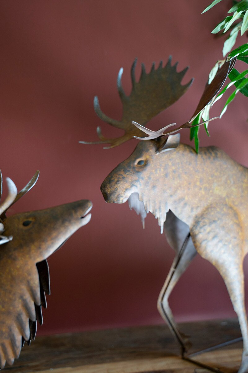 Rustic Metal Moose By Kalalou