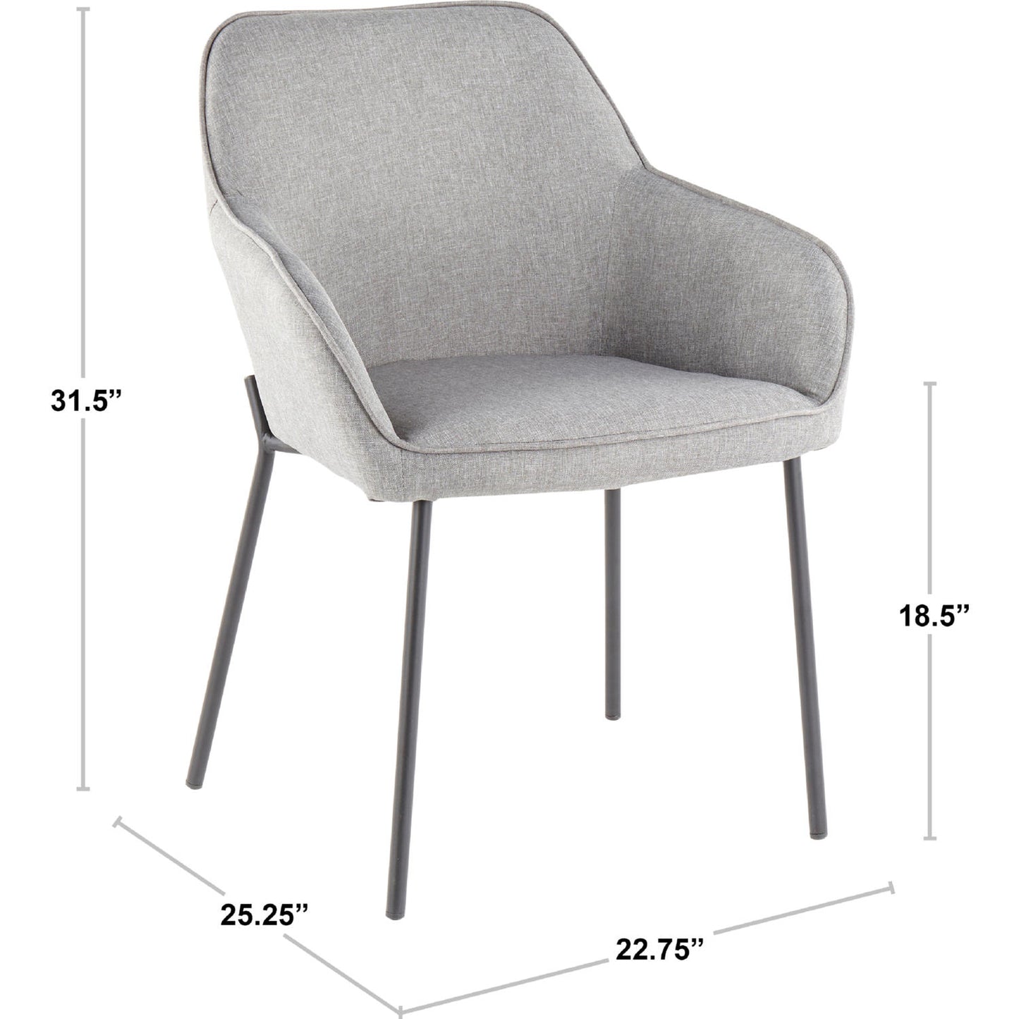 Daniella Dining Chair - Set of 2 Black By LumiSource | Dining Chairs | Modishstore - 14