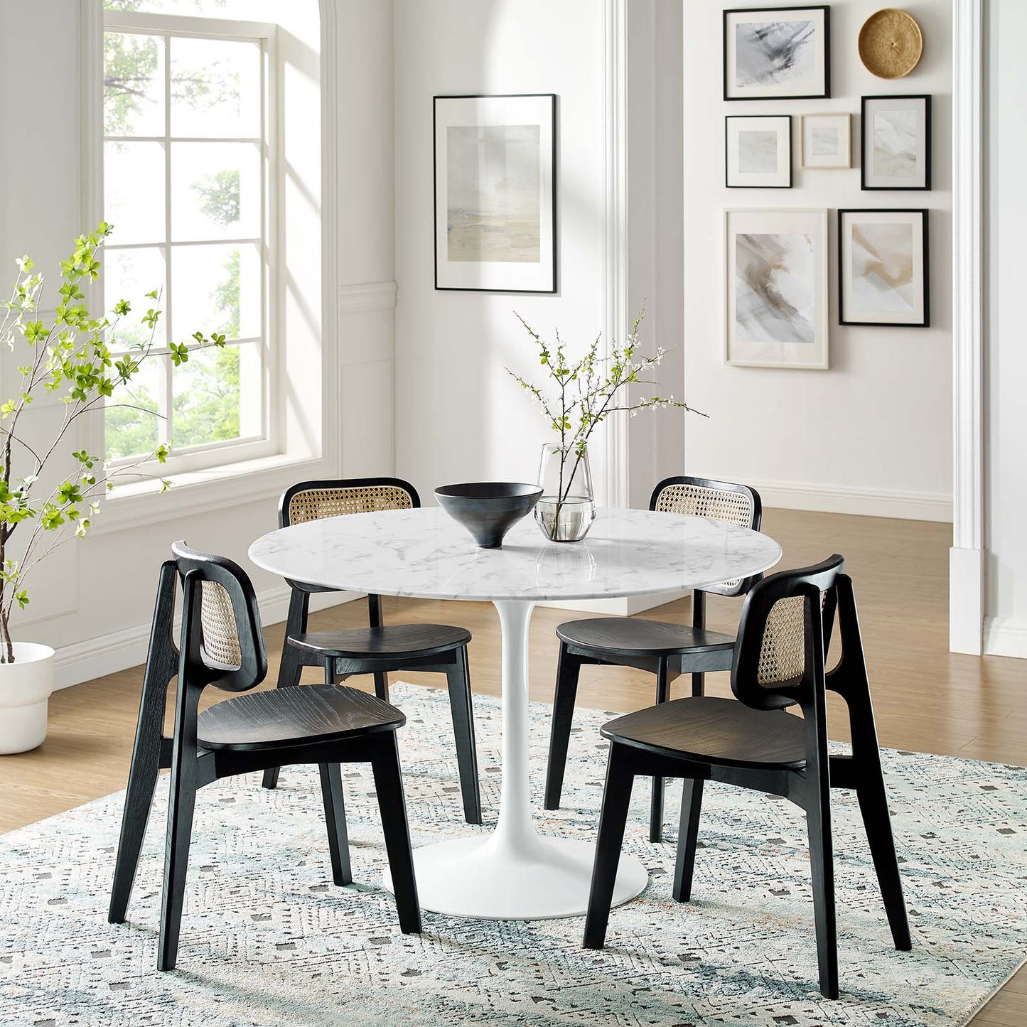 Modway Lippa 47" Round Artificial Marble Dining Table - EEI-1131 | Dining Tables | Modishstore - 11