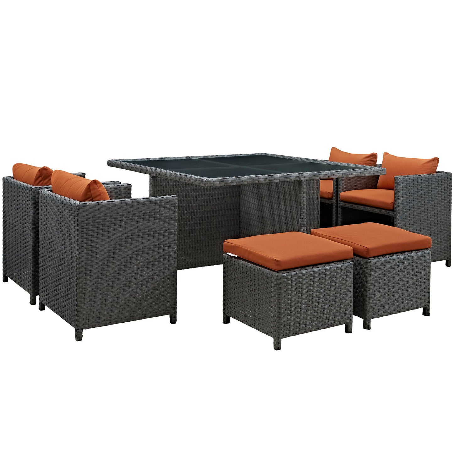 Modway Sojourn 9 Piece Outdoor Patio Glass Top Dining Set - EEI-1946 | Outdoor Dining Sets | Modishstore - 20