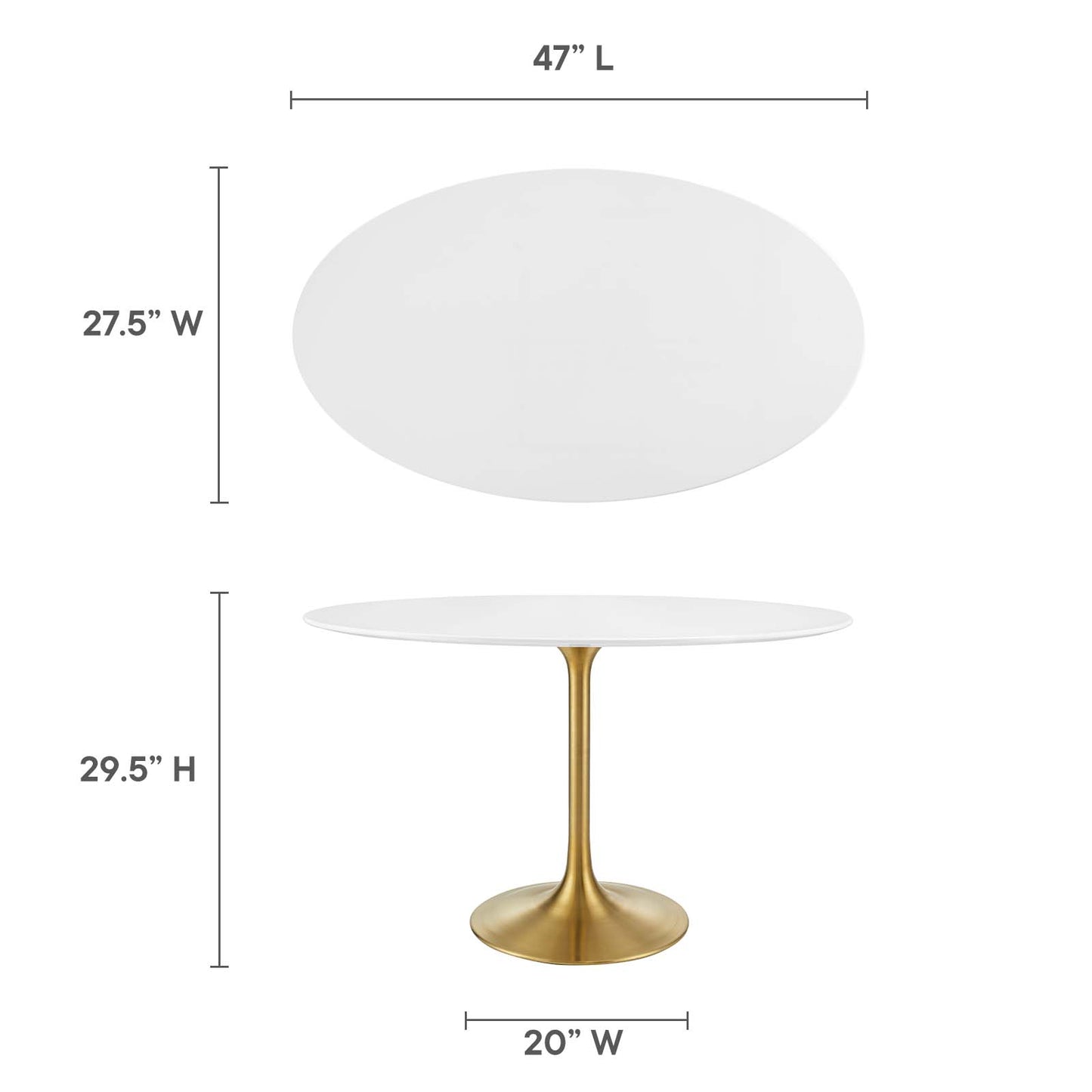 Modway Lippa 48" Oval Dining Table - EEI-3215 | Dining Tables | Modishstore - 11