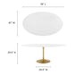 Modway Lippa 78" Oval Wood Top Dining Table in Gold White - EEI-3255
