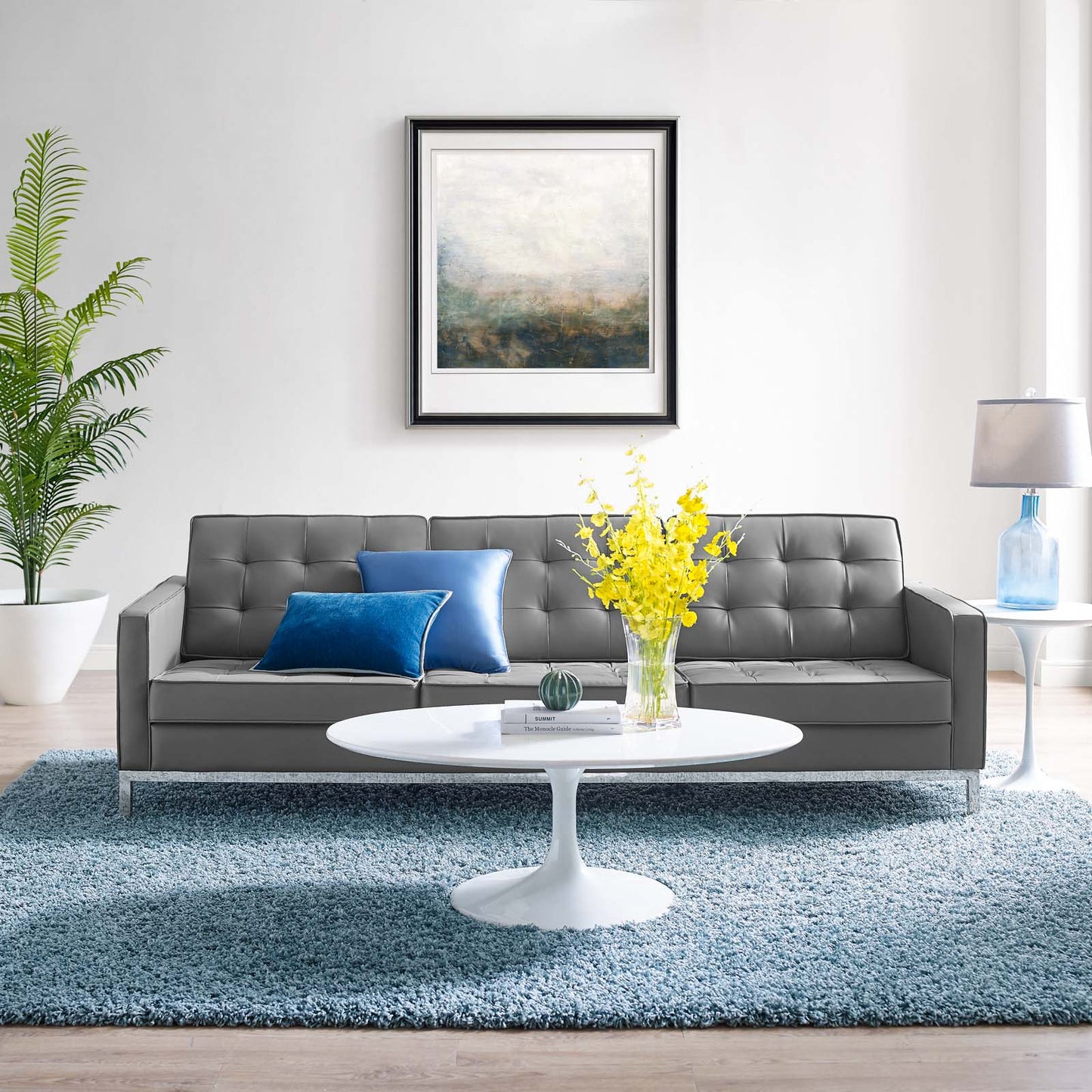Modway Loft Tufted Button Upholstered Faux Leather Sofa - EEI-3385 | Sofas | Modishstore - 17