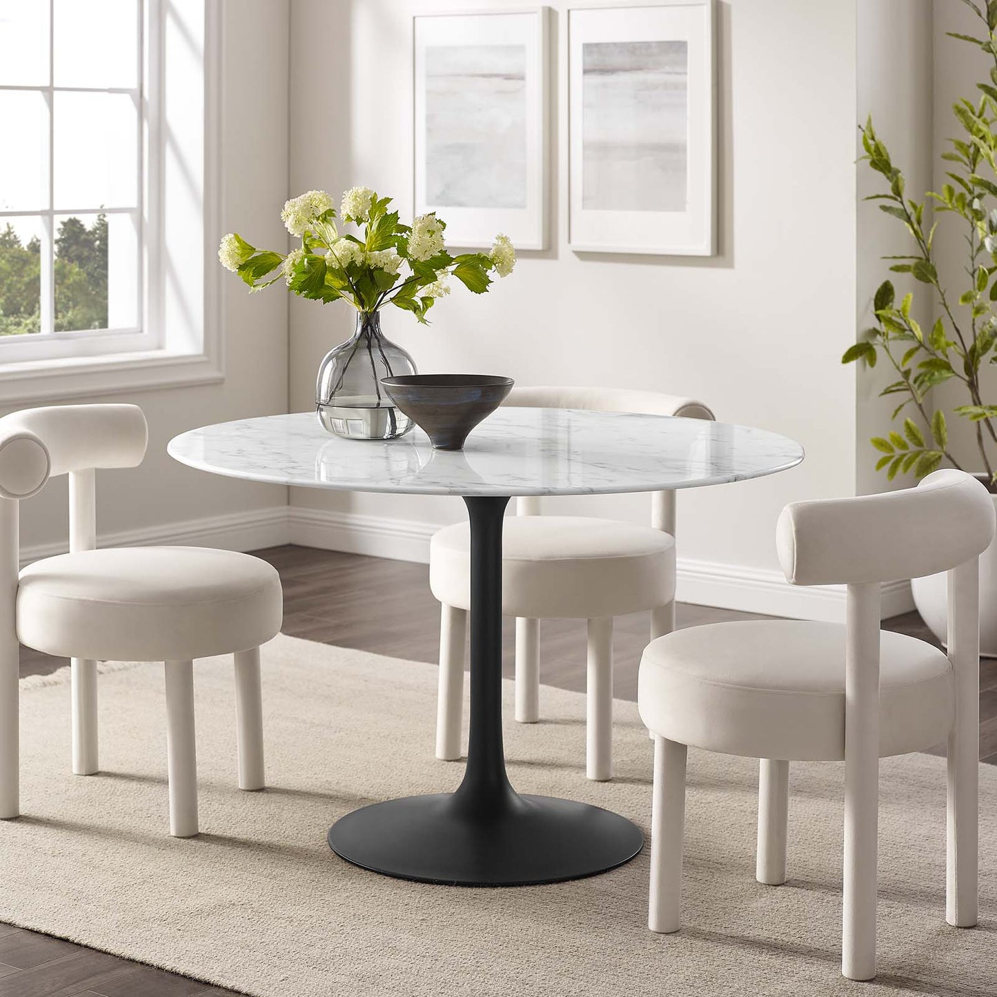 Modway Lippa 47" Round Artificial Marble Dining Table-EEI-3527 - EEI-3527 | Dining Tables | Modishstore - 11