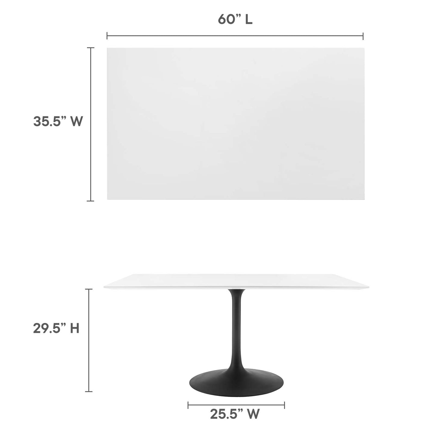 Modway Lippa 60" Rectangle Wood Dining Table - EEI-3541 | Dining Tables | Modishstore - 10