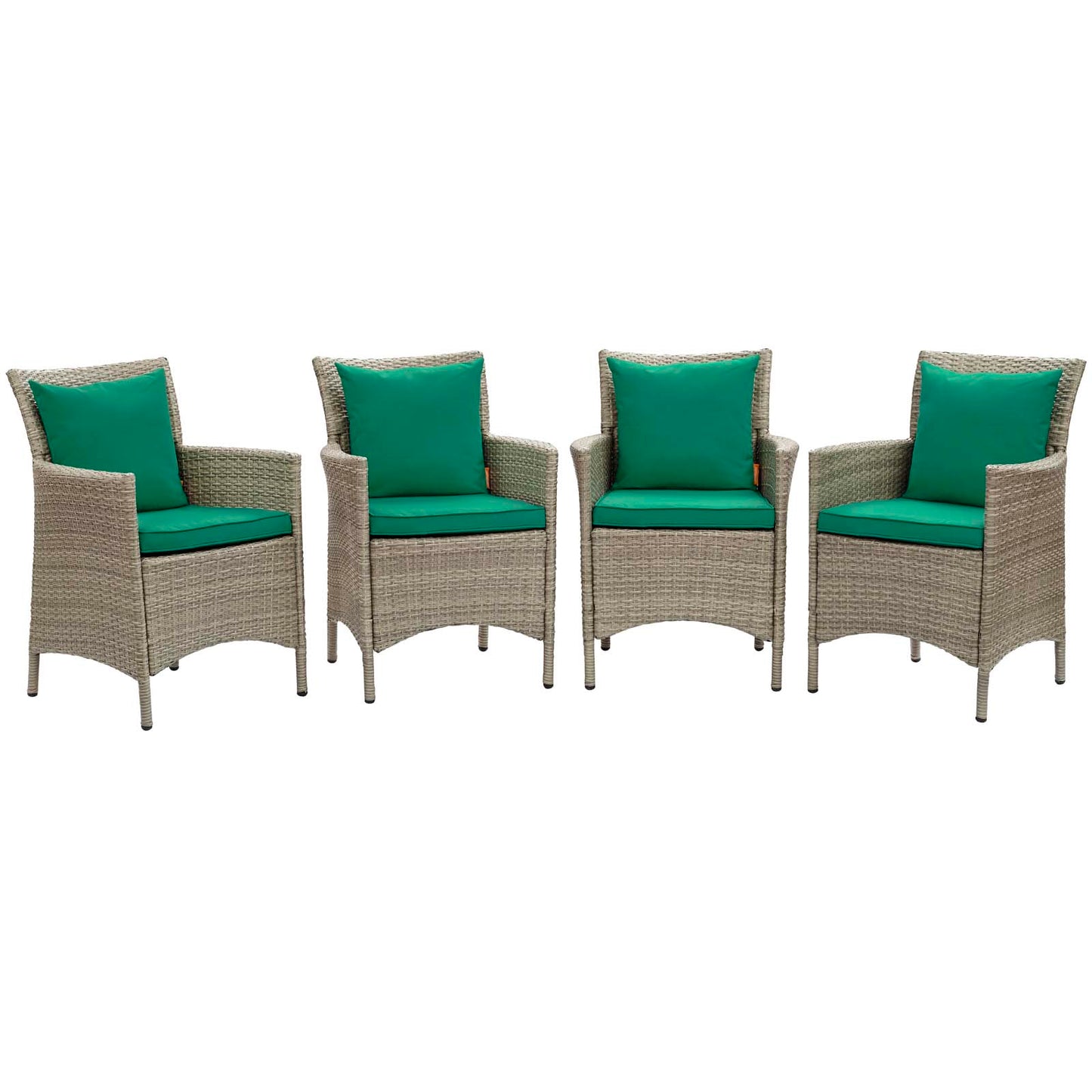 Modway Conduit Outdoor Patio Wicker Rattan Dining Armchair Set of 4 - EEI-4028 | Armchairs | Modishstore - 16