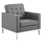 Modway Loft Tufted Upholstered Faux Leather Sofa and Armchair Set - EEI-4104