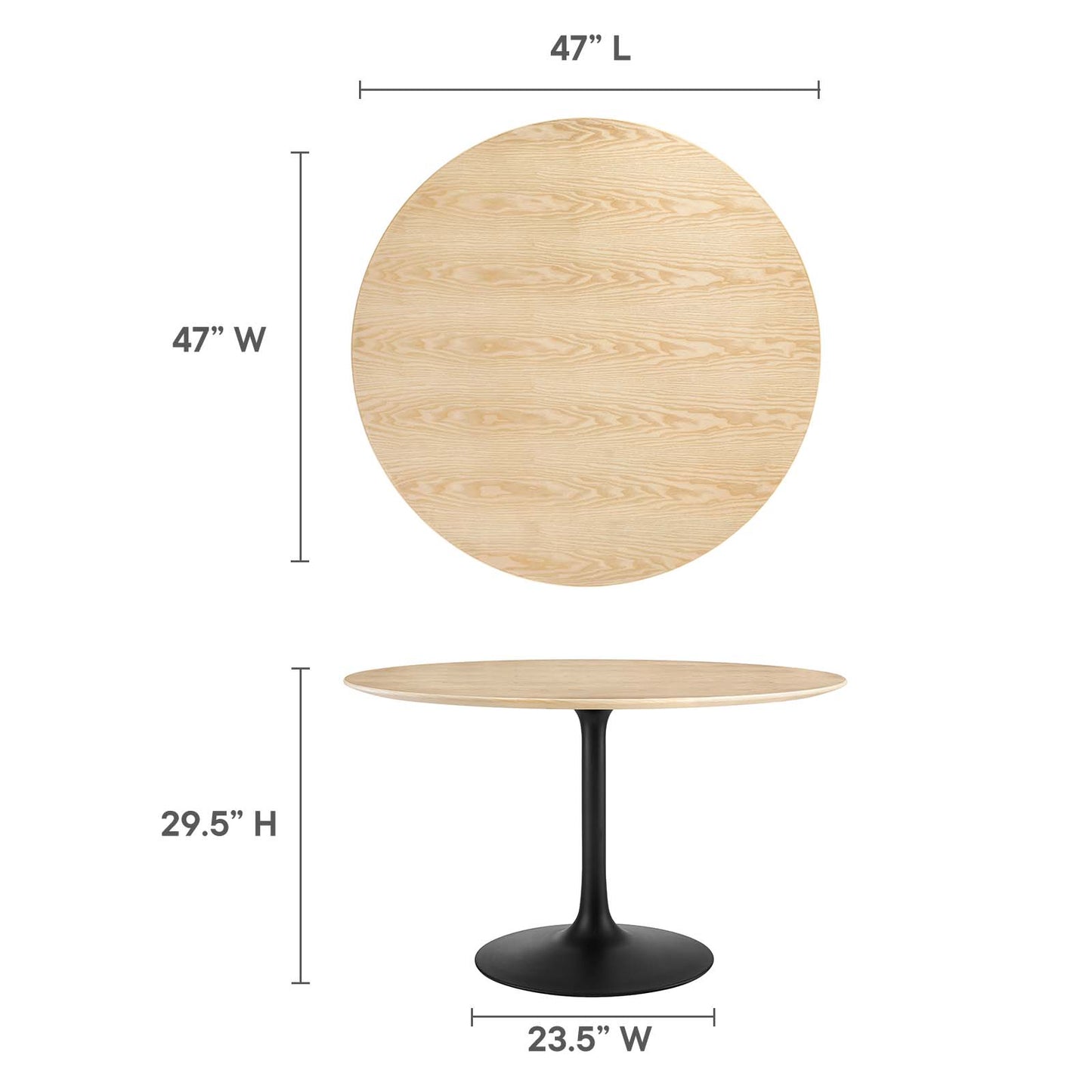 Lippa 47" Wood Dining Table By Modway - EEI-4872 | Dining Tables | Modishstore - 24