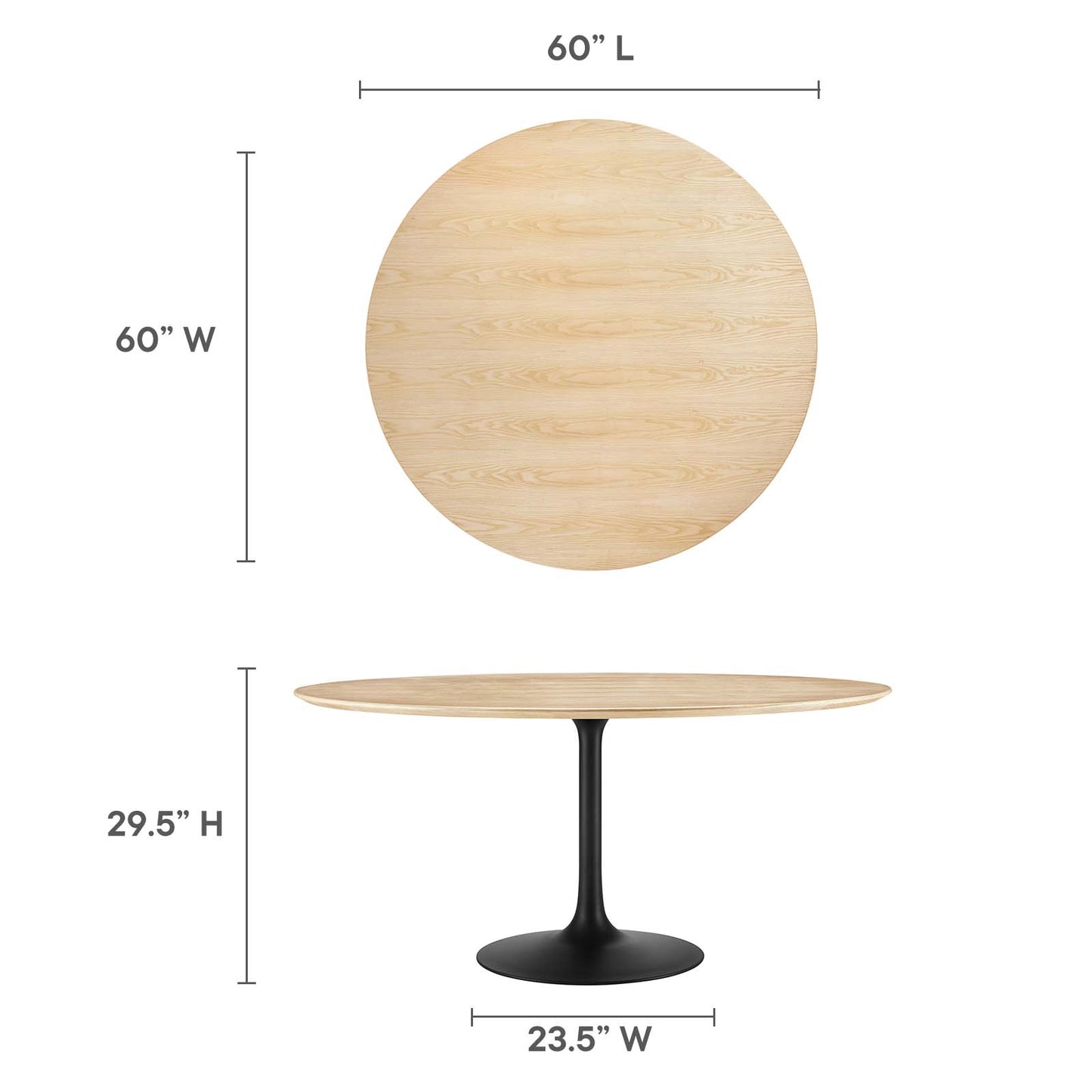 Lippa 60" Wood Dining Table By Modway - EEI-4873 | Dining Tables | Modishstore - 24