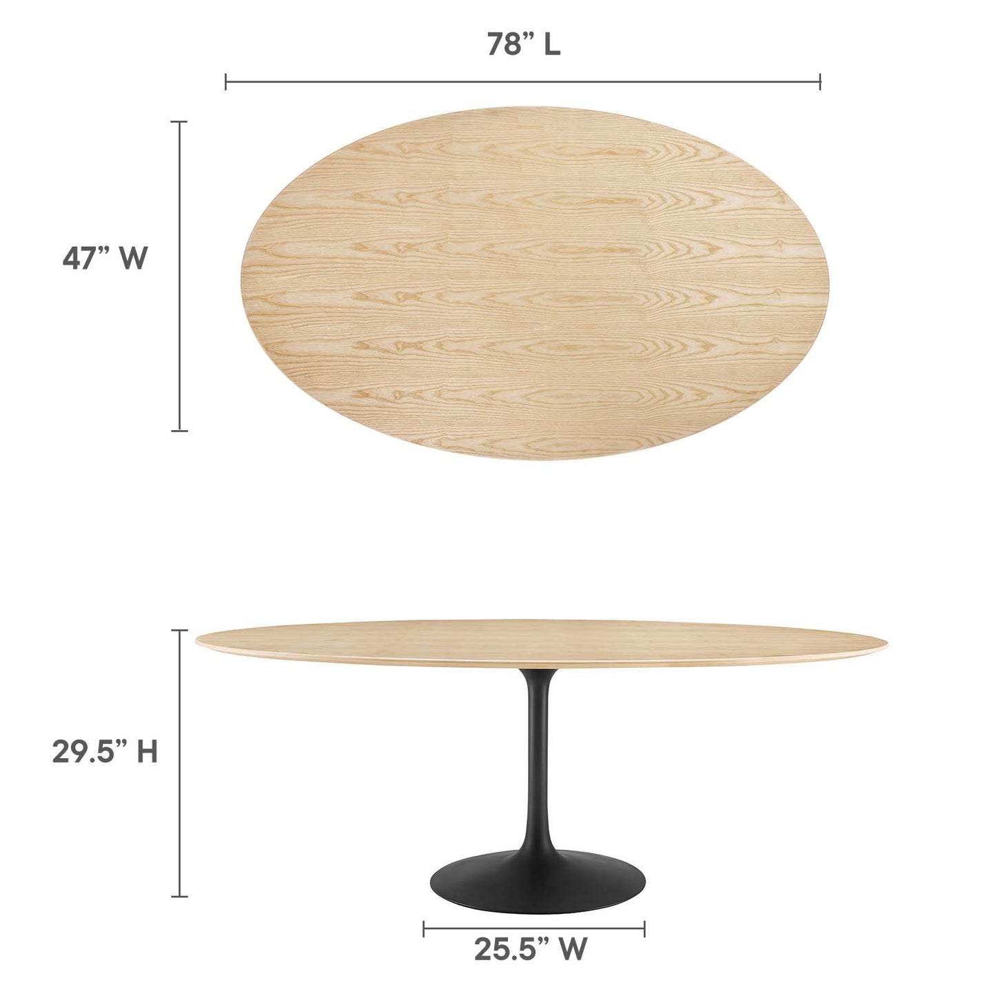 Lippa 78" Wood Oval Dining Table By Modway - EEI-4888 | Dining Tables | Modishstore - 24
