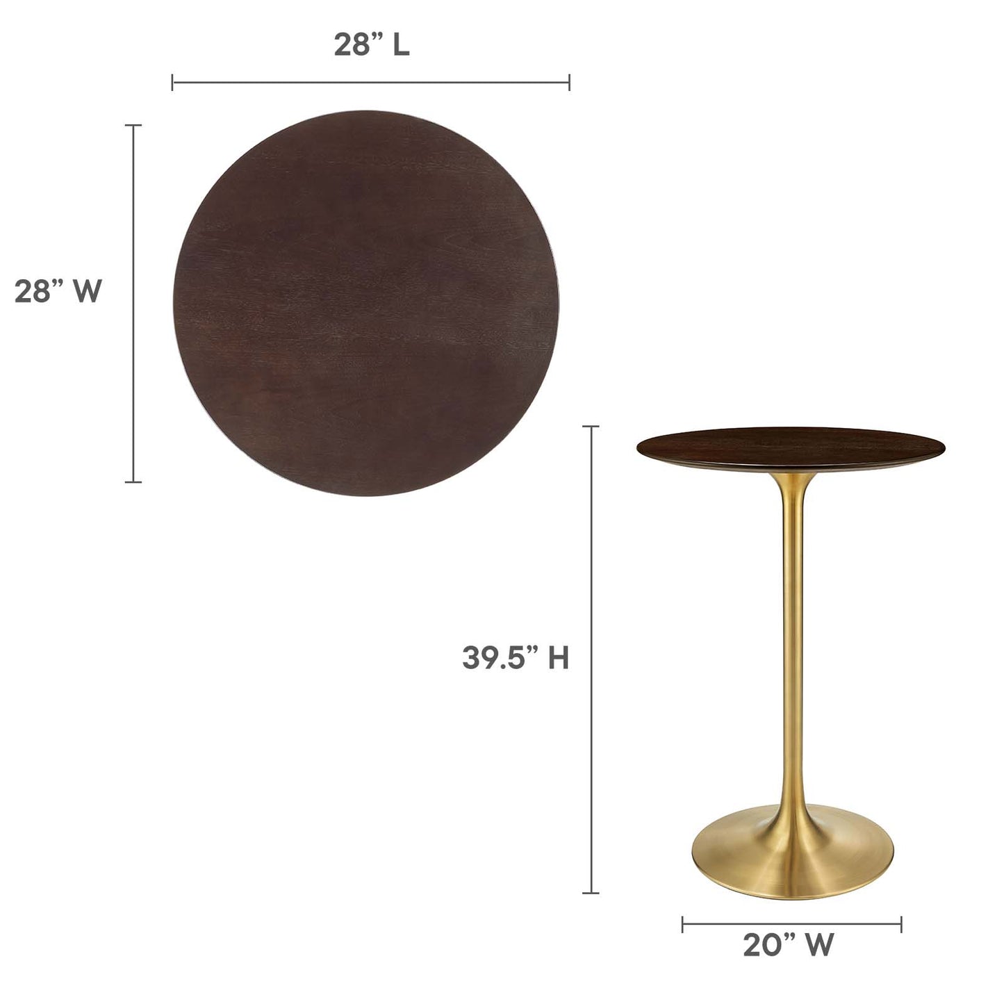 Modway Lippa 28" Wood Bar Table - EEI-5529 | Dining Tables | Modishstore - 11