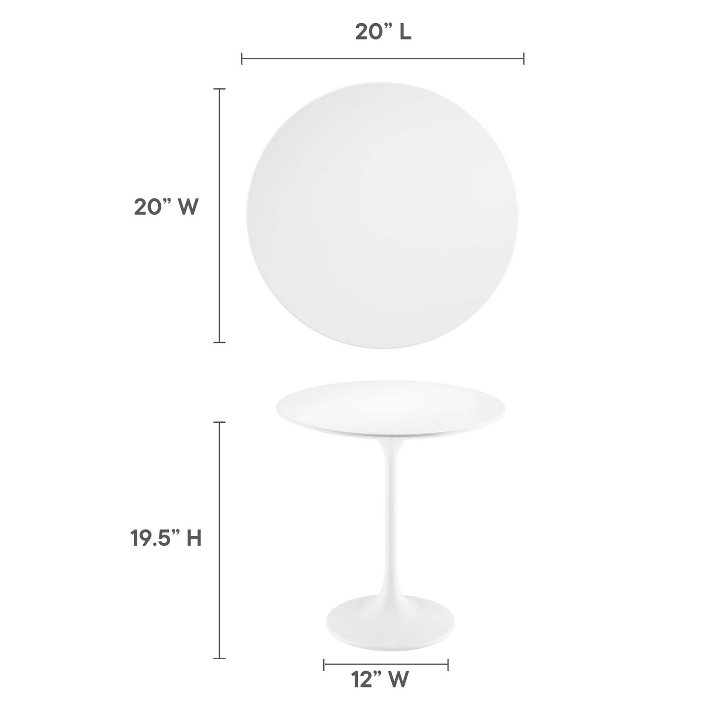 Lippa 20" Round Side Table By Modway - EEI-5678 | Side Tables | Modishstore - 13