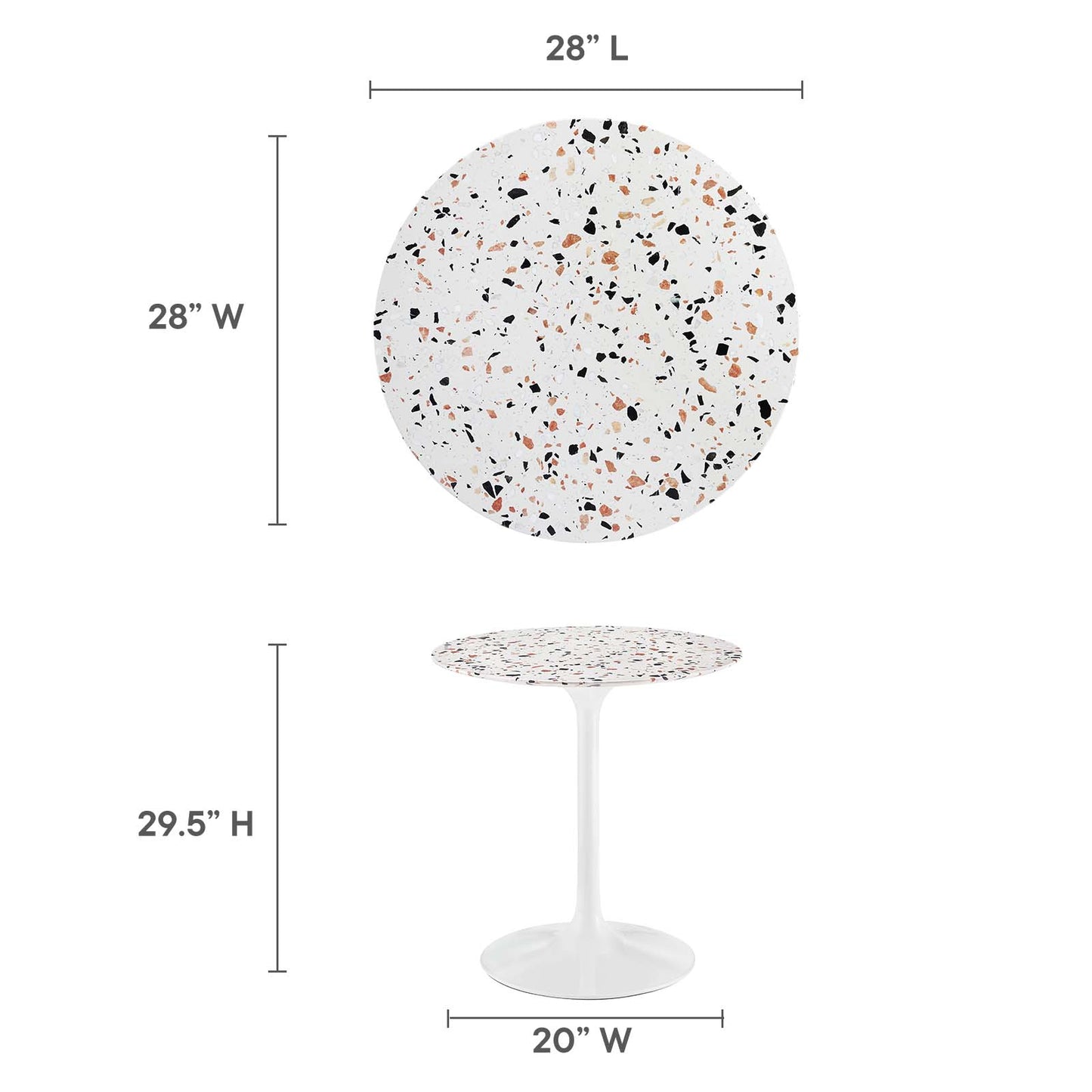 Lippa 28" Round Terrazzo Dining Table By Modway - EEI-5697 | Dining Tables | Modishstore - 13