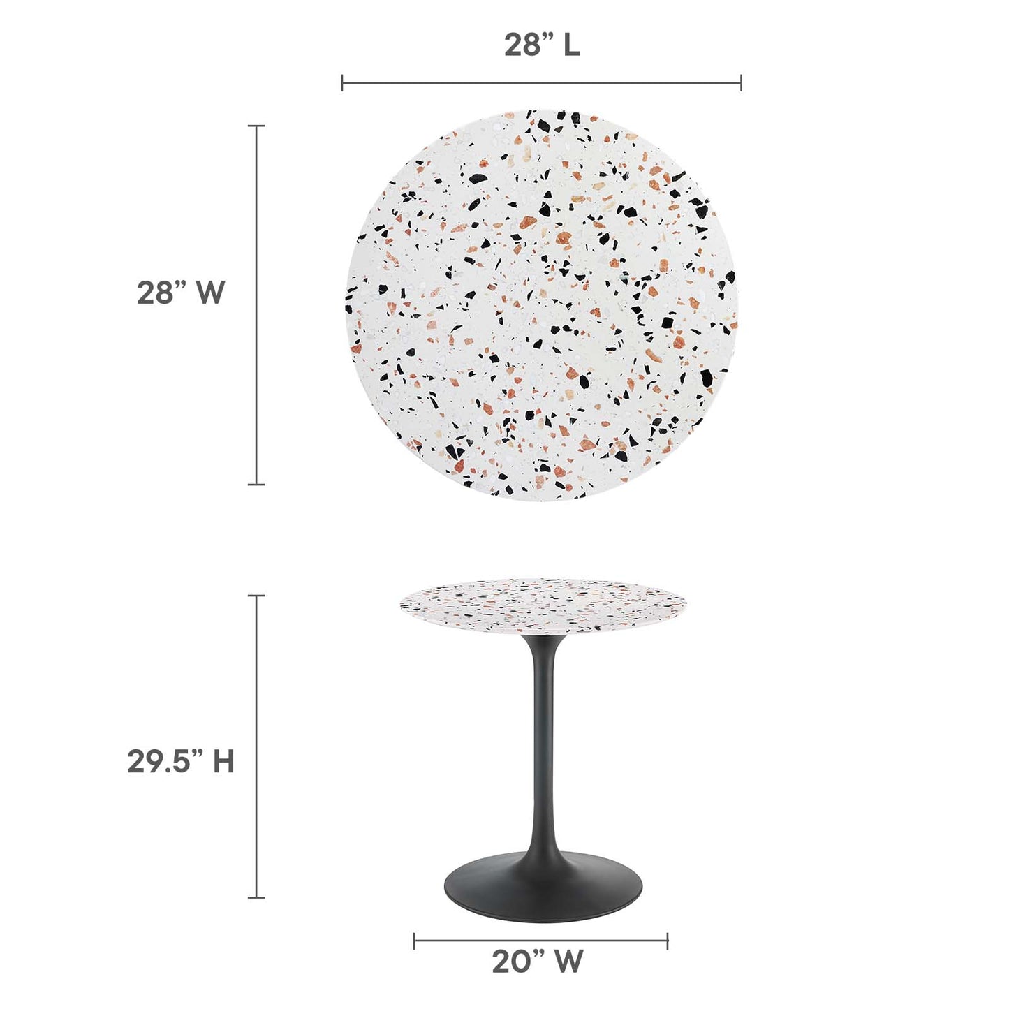 Lippa 28" Round Terrazzo Dining Table By Modway - EEI-5700 | Dining Tables | Modishstore - 13