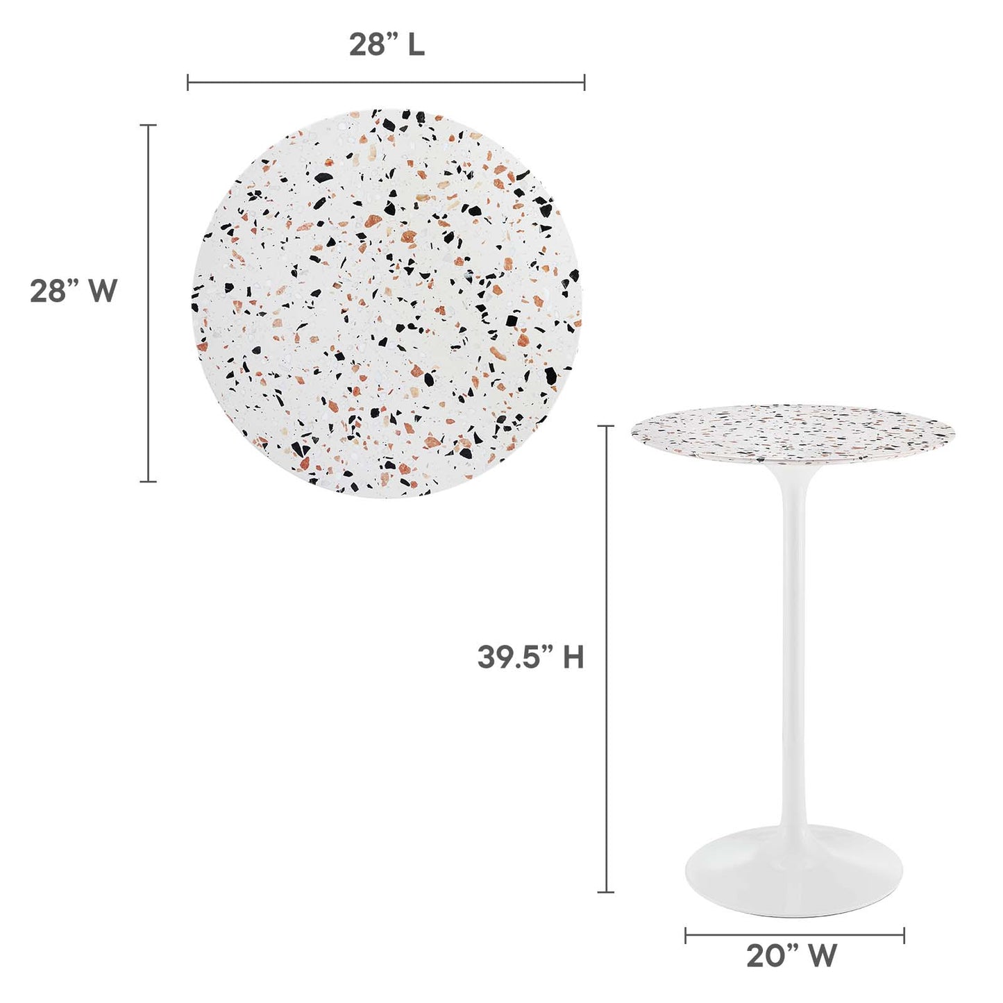 Lippa 28" Round Terrazzo Bar Table By Modway - EEI-5707 | Bar Tables | Modishstore - 13