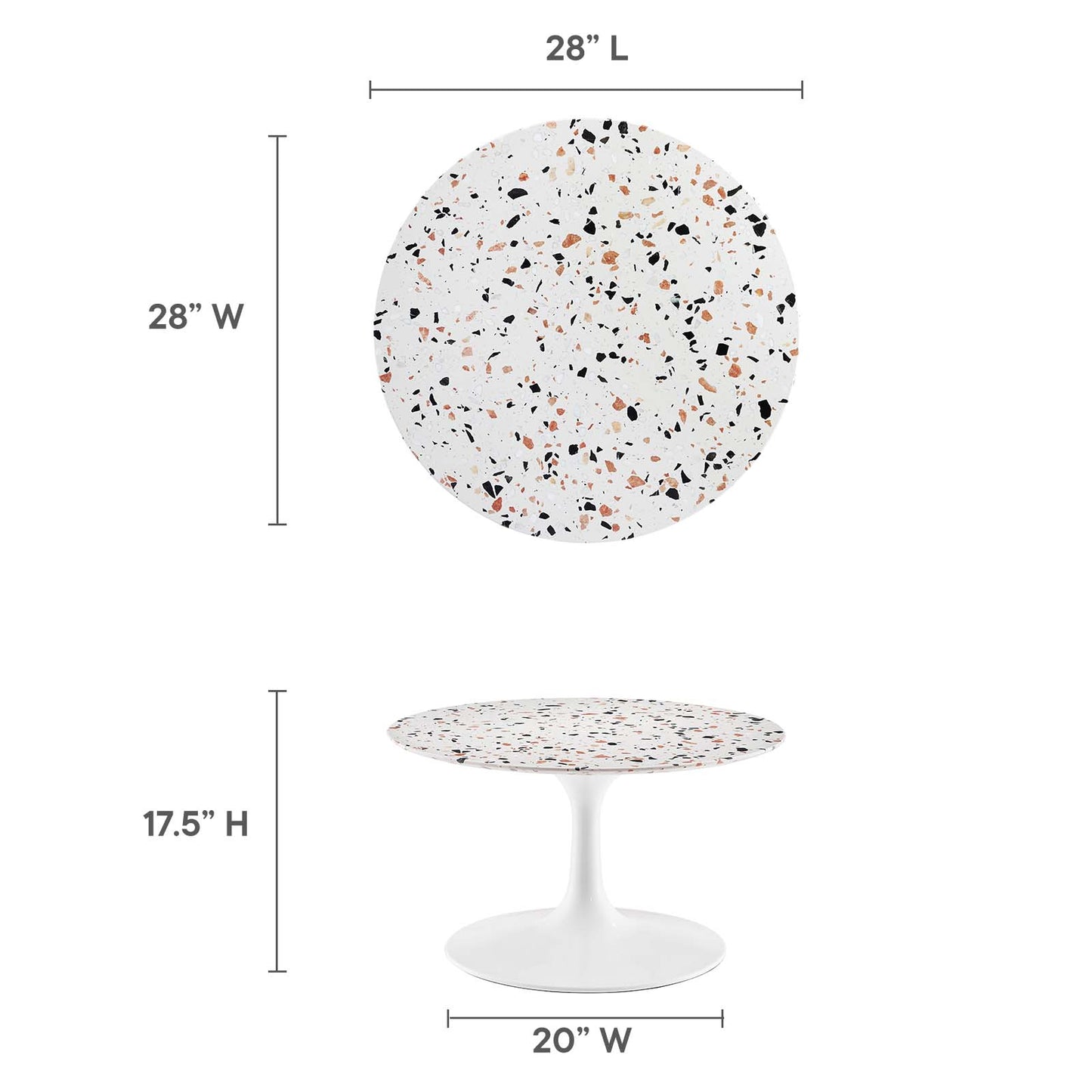 Lippa 28" Round Terrazzo Coffee Table By Modway - EEI-5710 | Coffee Tables | Modishstore - 13