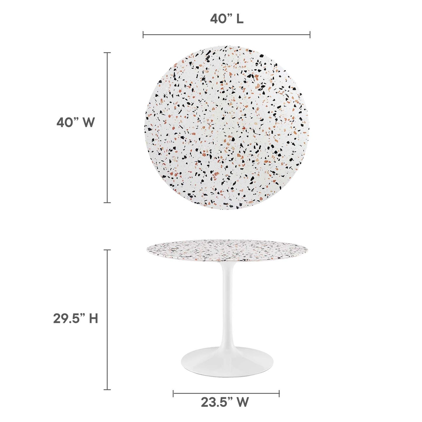 Lippa 40" Round Terrazzo Dining Table By Modway - EEI-5722 | Dining Tables | Modishstore - 13