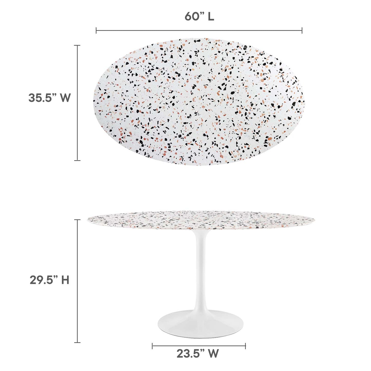 Lippa 60" Oval Terrazzo Dining Table By Modway - EEI-5734 | Dining Tables | Modishstore - 13