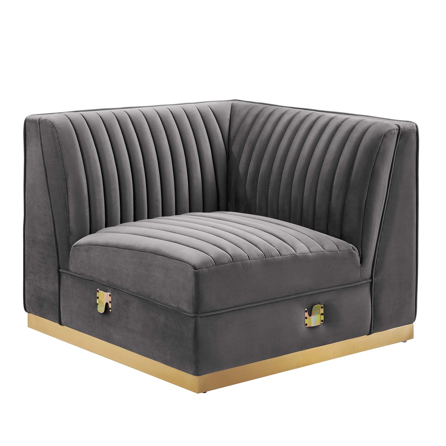 Sanguine 5-Piece Channel Tufted Performance Velvet Right-Facing Modular Sectional Sofa by Modway | Sofas | Modishstore - 8