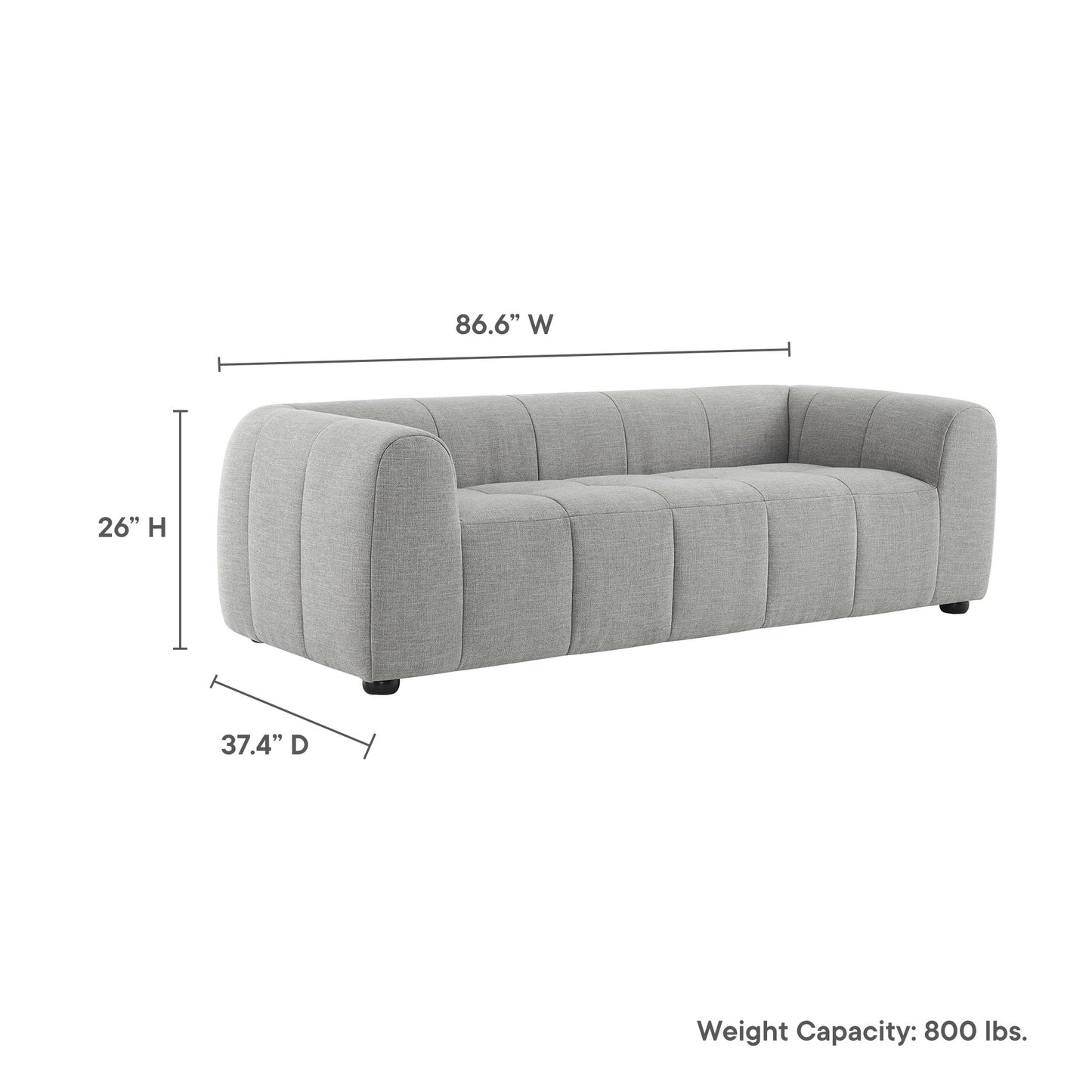 Liana Upholstered Fabric Sofa by Modway | Sofas | Modishstore - 27