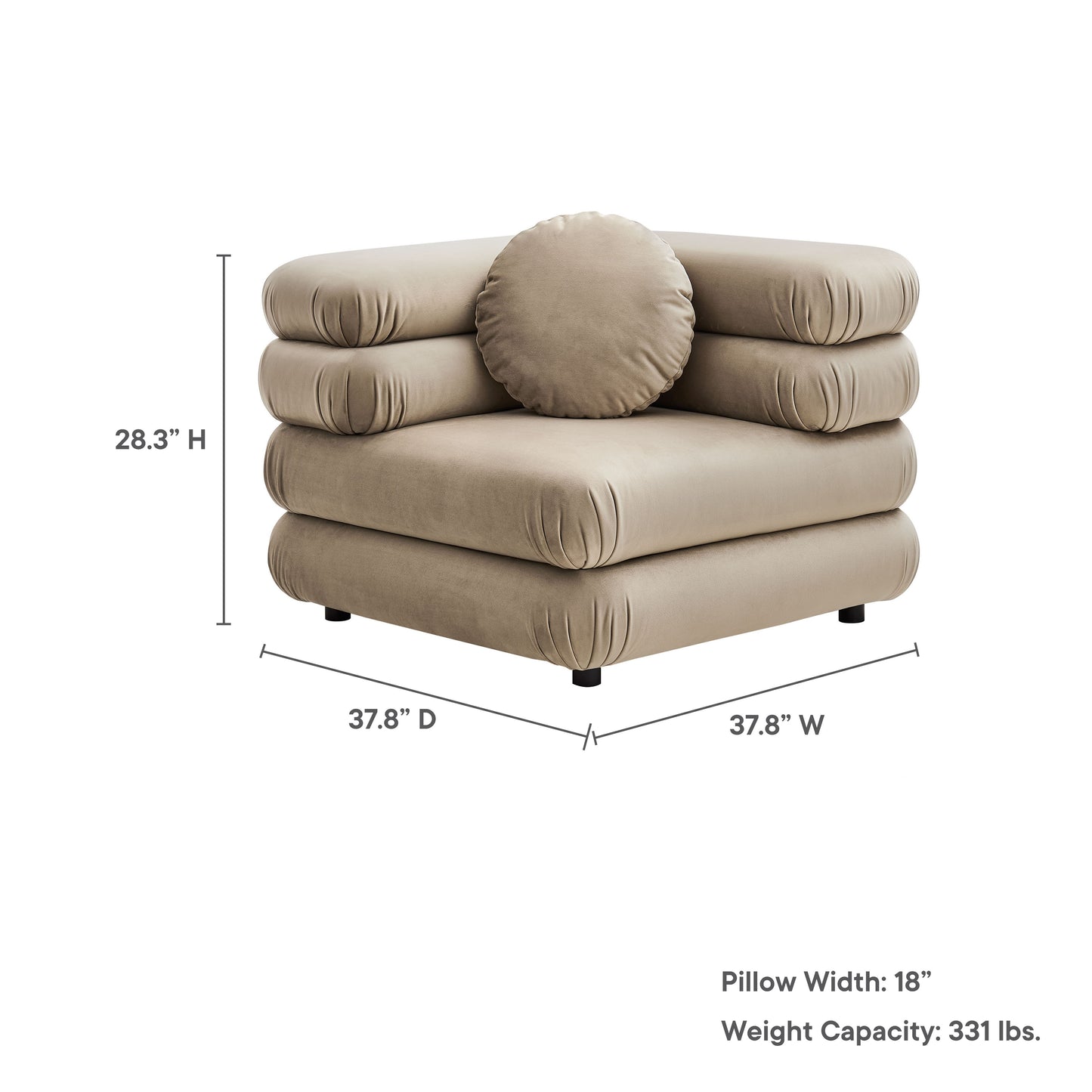 Jubilee Modular Performance Velvet Corner Chair by Modway | Accent Chairs | Modishstore - 30