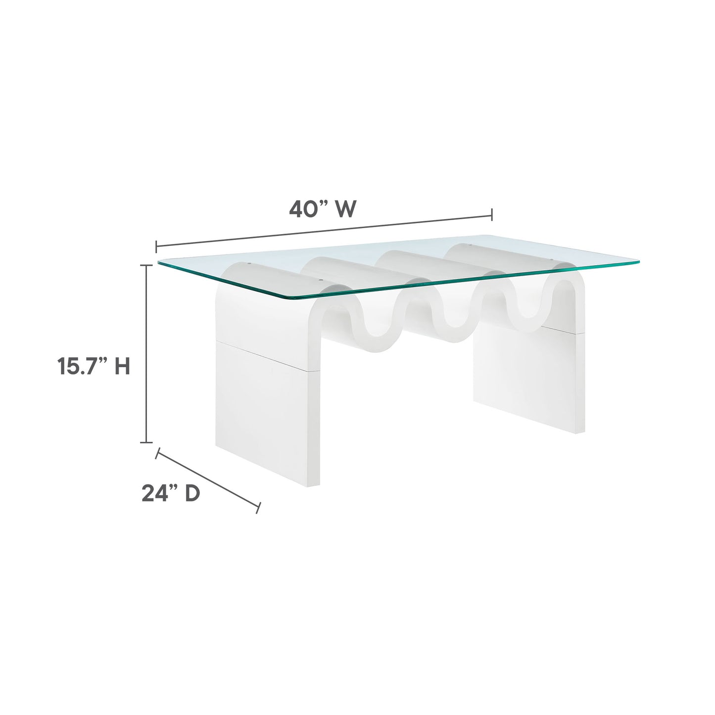 Ondine Glass Top Coffee Table by Modway | Coffee Tables | Modishstore - 40
