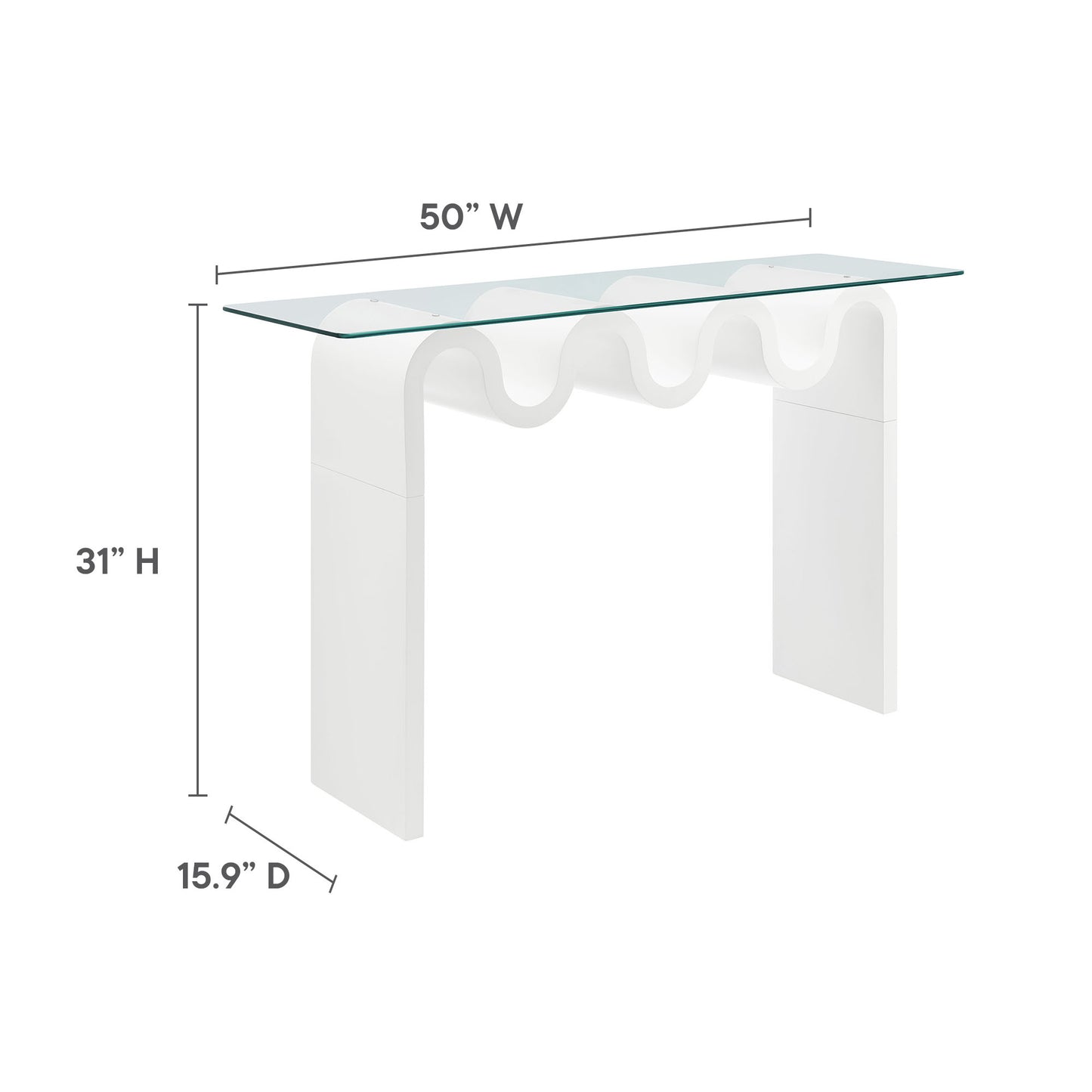Ondine Glass Top 50" Console Table by Modway | Console Tables | Modishstore - 36