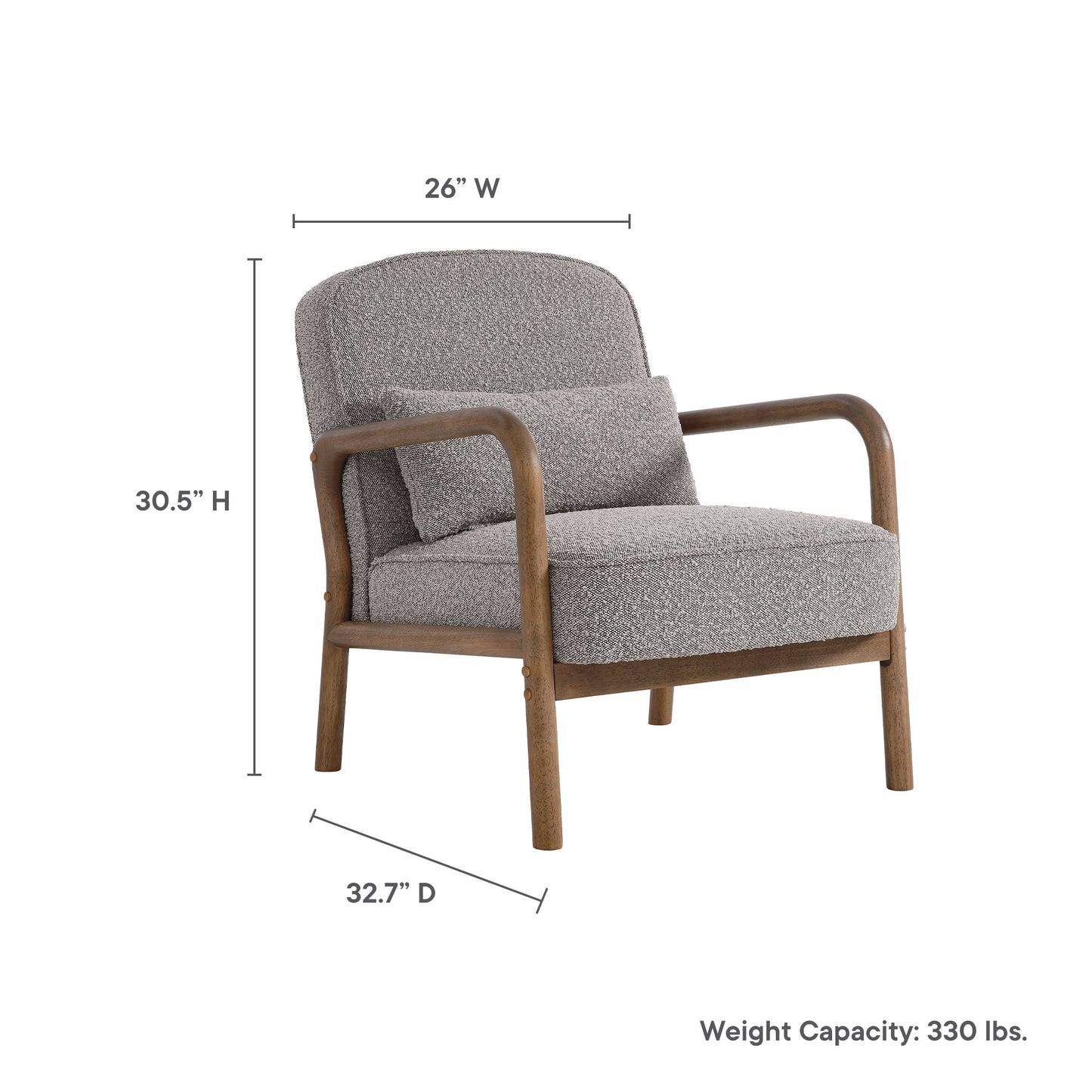 Charlie Boucle Upholstered Armchair by Modway | Armchairs | Modishstore - 20