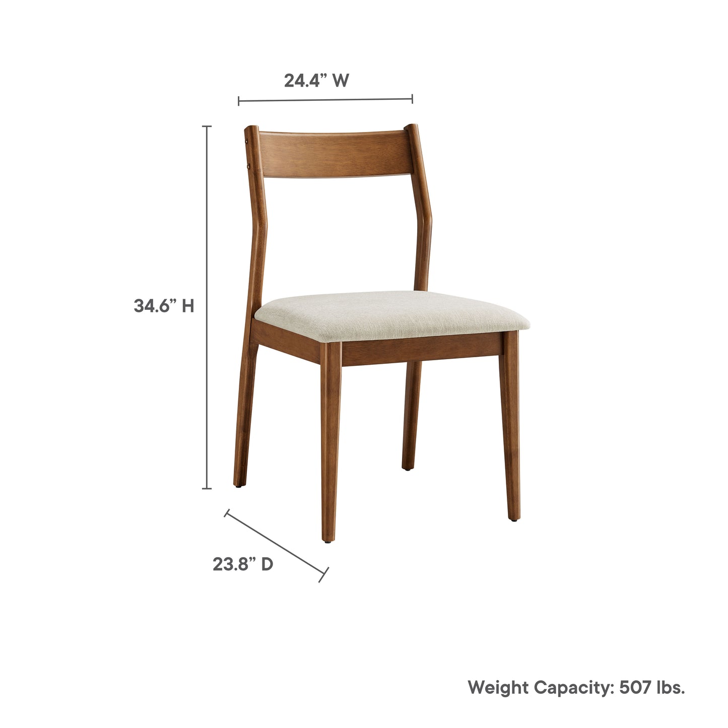 Solara Fabric Wood Dining Side Chairs Set of 2 by Modway | Dining Chairs | Modishstore - 20
