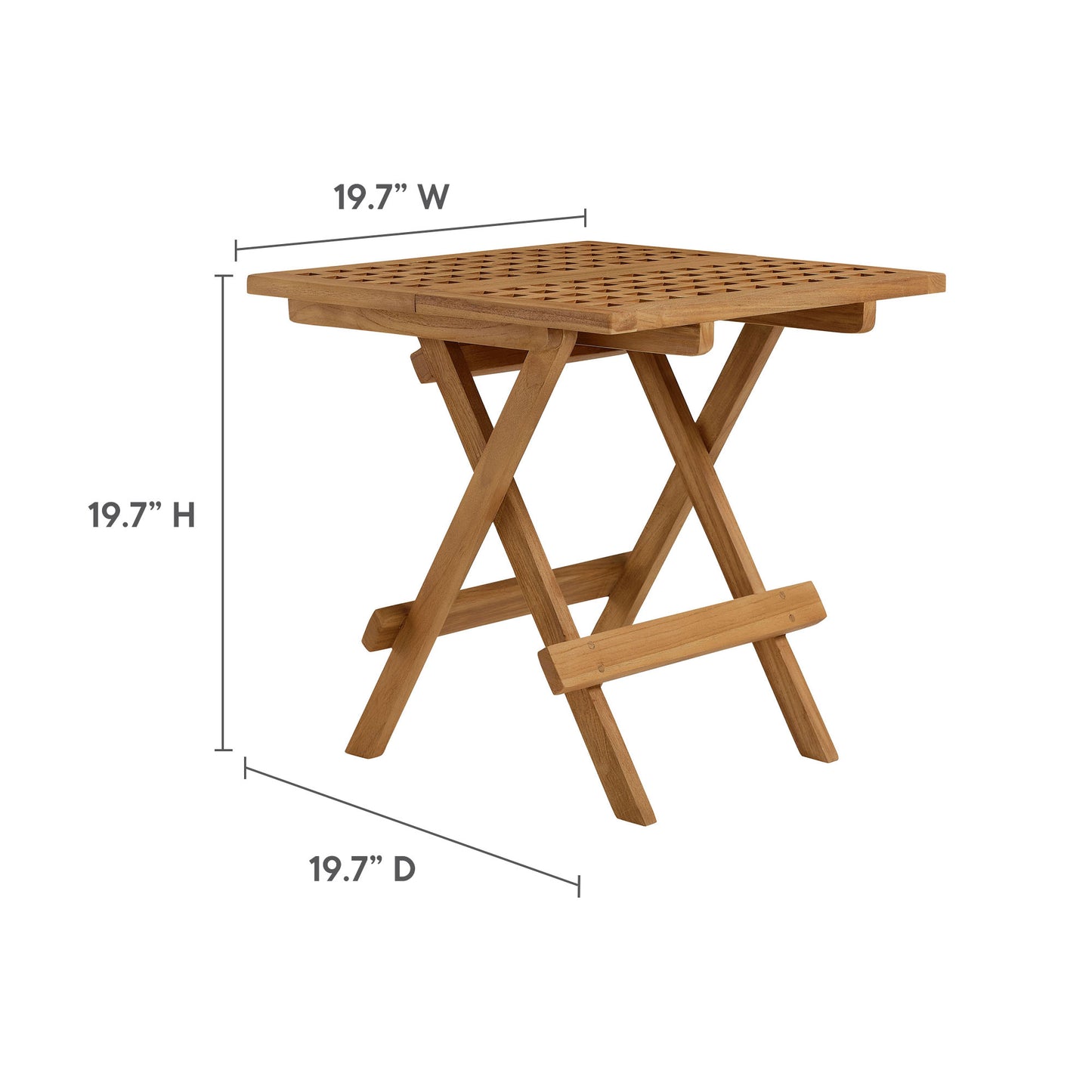 Vienna 3-Piece Outdoor Patio Teak and Rope Folding Lounge Chairs and Side Table by Modway | Outdoor Chairs | Modishstore - 12