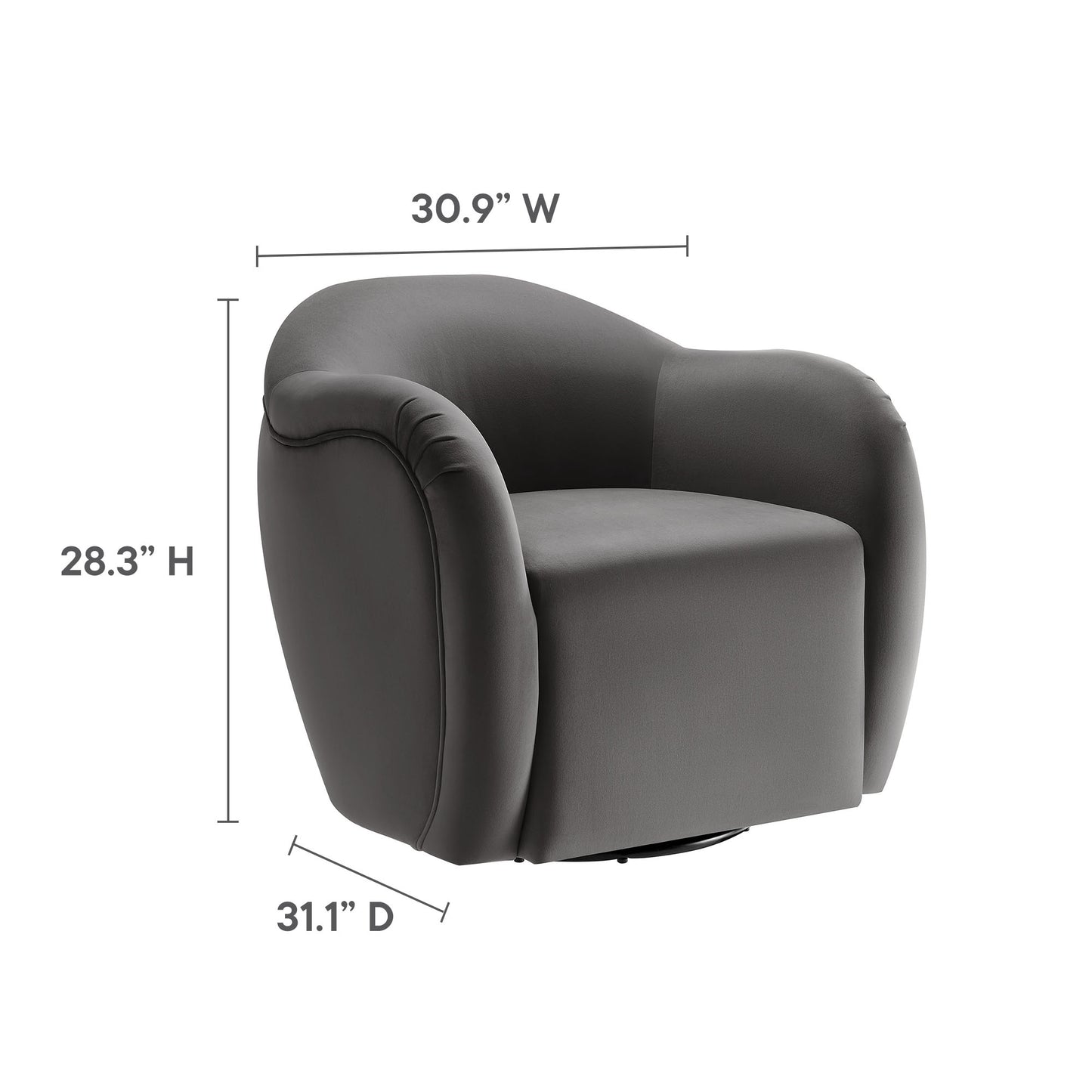 Compose Performance Velvet Swivel Armchair by Modway | Accent Chairs | Modishstore - 27