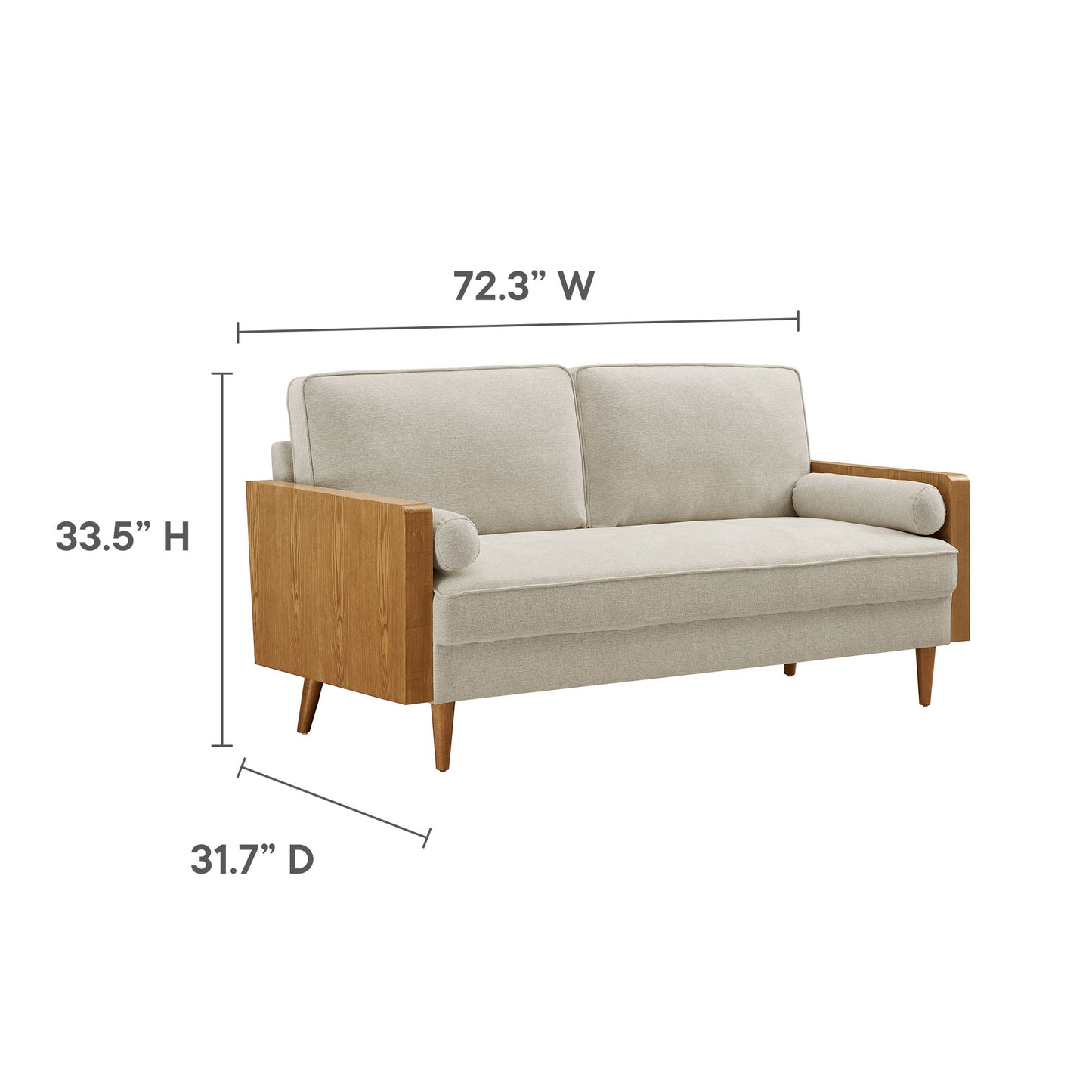 Kellan Heathered Fabric Upholstered Sofa by Modway | Sofas | Modishstore - 18