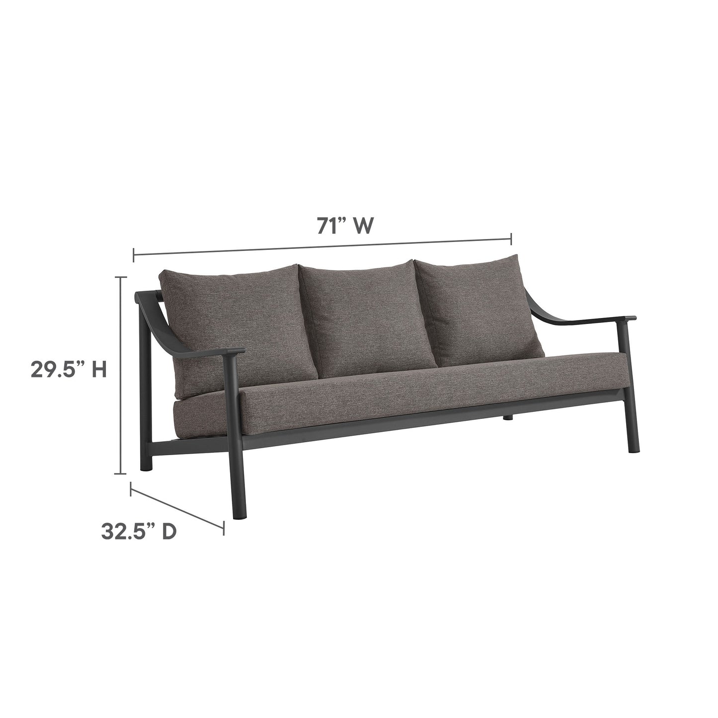 Terrace Outdoor Patio Aluminum Sofa by Modway | Sofas | Modishstore - 9