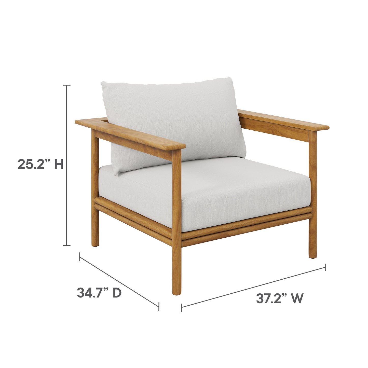 Wren Outdoor Patio Teak Wood Armchair by Modway | Outdoor Chairs | Modishstore - 30
