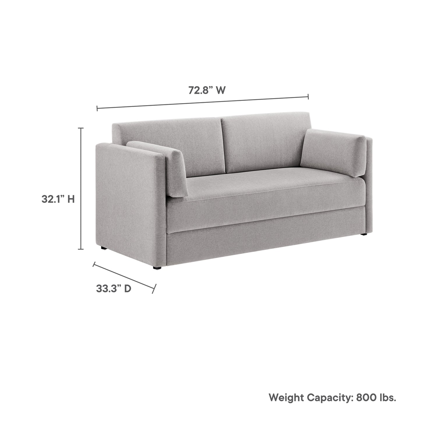 Linden Upholstered Heathered Chenille Sofa by Modway | Sofas | Modishstore - 36