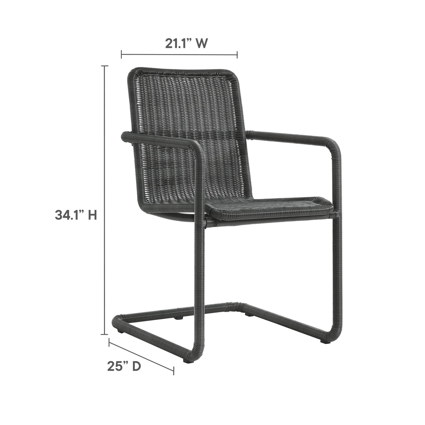 Abacus Outdoor Patio Wicker Dining Chairs Set of 2 by Modway | Dining Chairs | Modishstore - 20