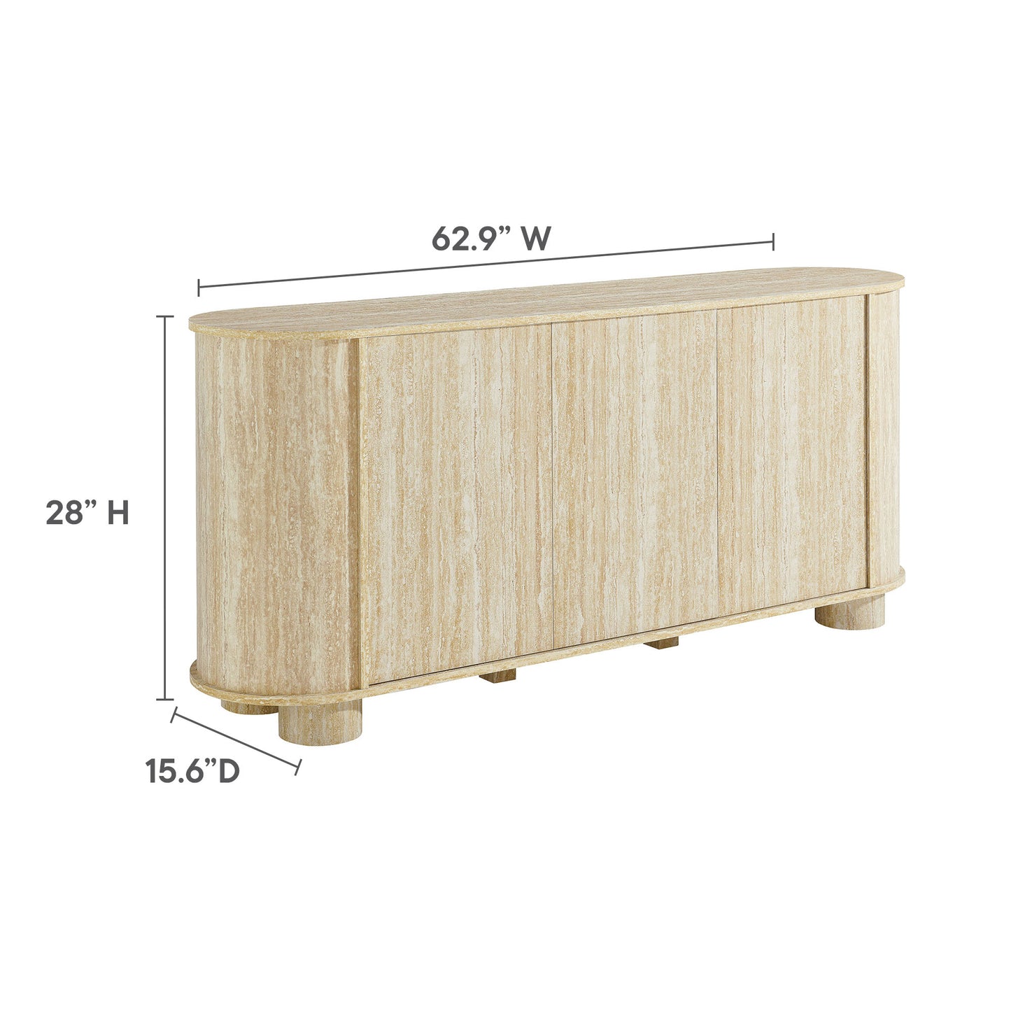 Overture 63Ó Oval Faux Travertine Sideboard by Modway | Sideboards | Modishstore - 10