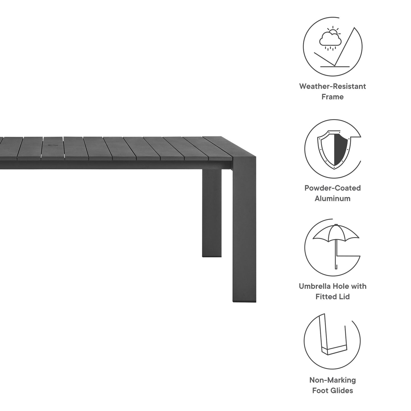 Tahoe 9-Piece Outdoor Patio Aluminum Dining Set by Modway | Outdoor Dining Sets | Modishstore - 18
