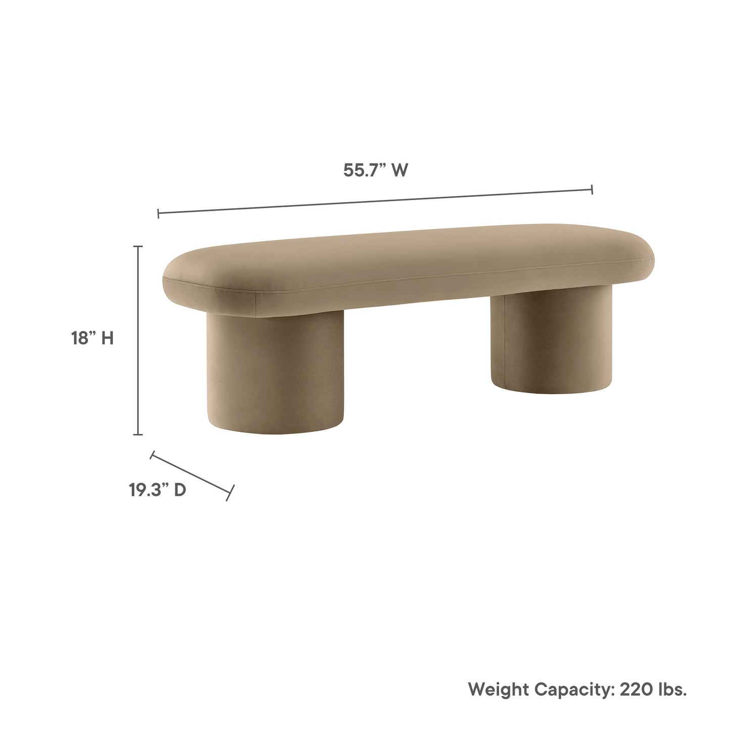 Orla Performance Velvet Bench by Modway | Benches | Modishstore - 40