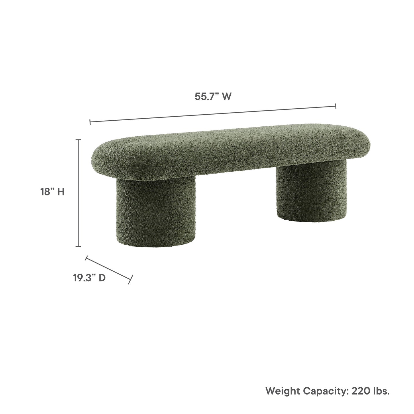 Orla Chenille Upholstered Bench by Modway | Benches | Modishstore - 20
