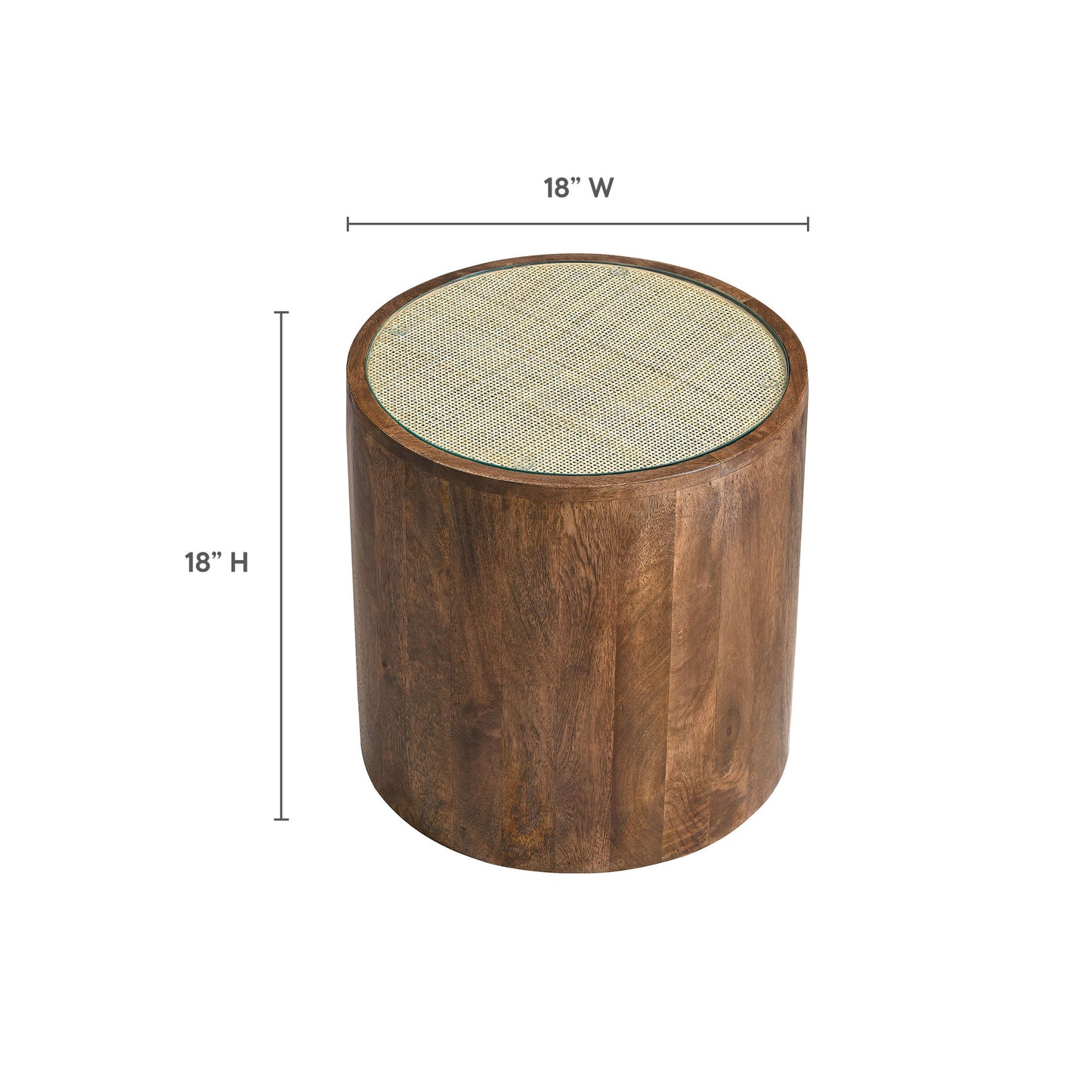Truett Round Wood Rattan Side Table by Modway | Side Tables | Modishstore - 7