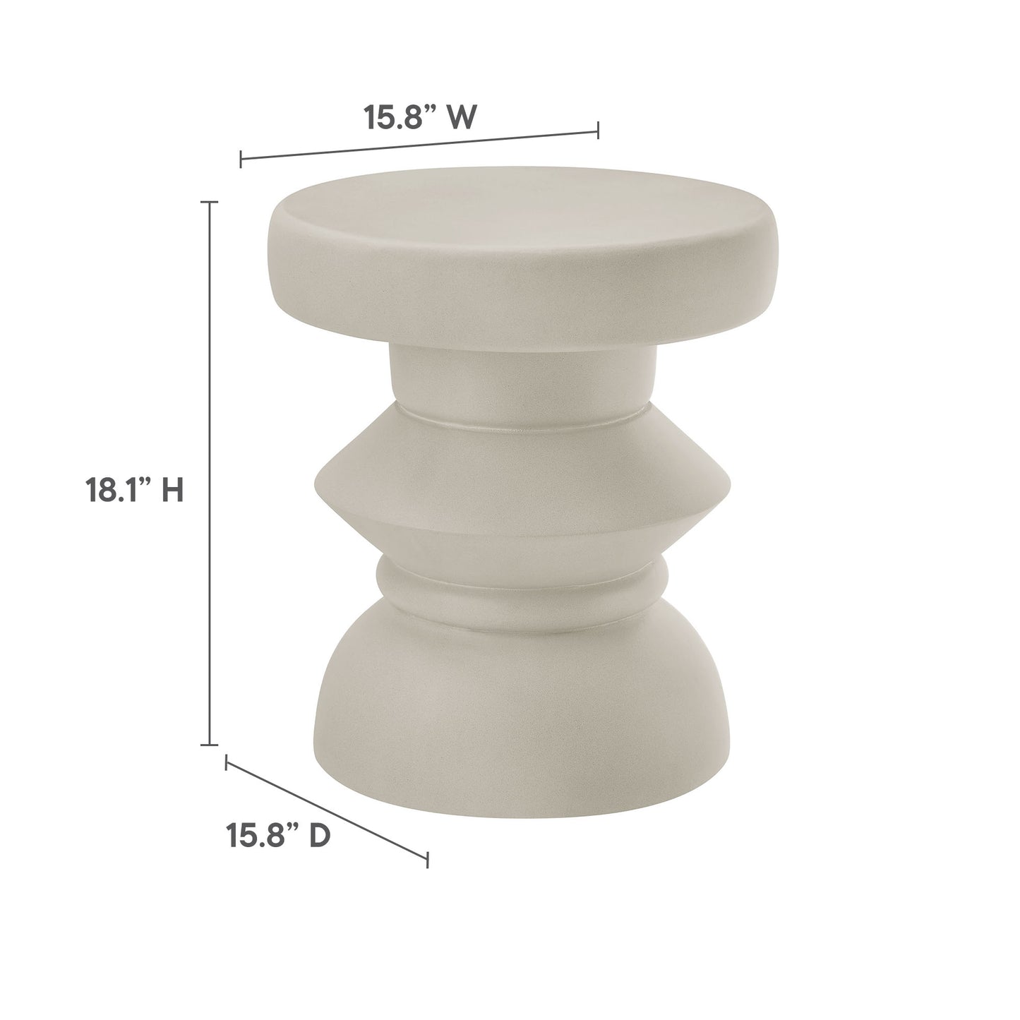 Terza Indoor - Outdoor Patio Concrete Side Table by Modway | Side Tables | Modishstore - 9