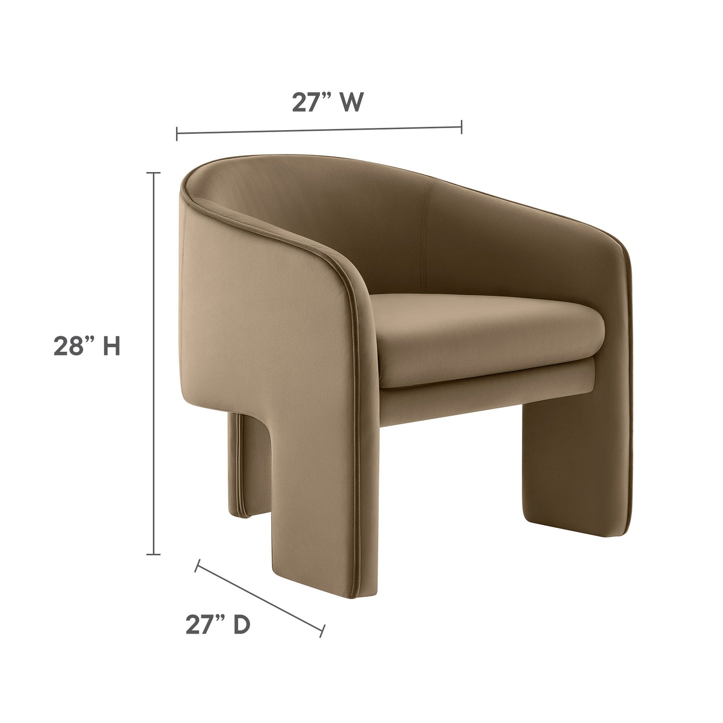 Greer Performance Velvet Upholstered Accent Armchair by Modway | Accent Chairs | Modishstore - 36