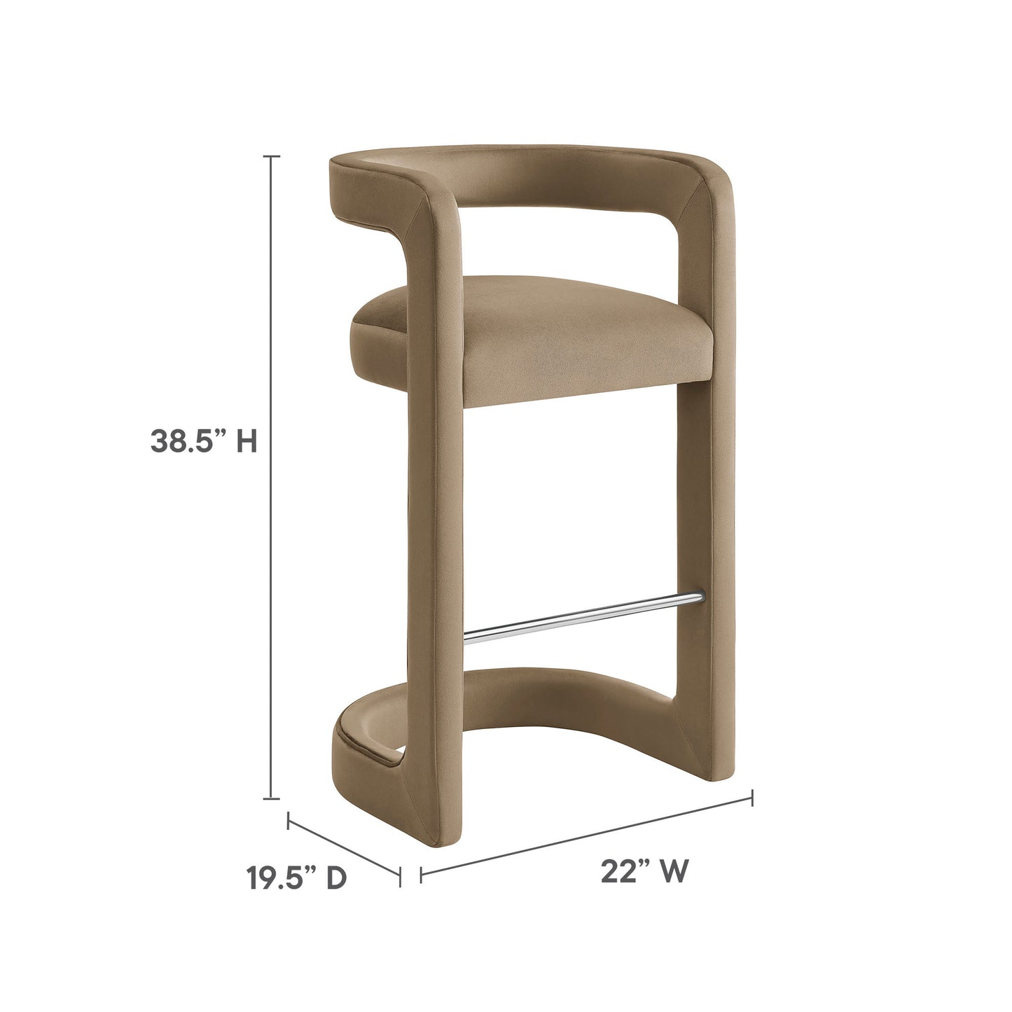 Winslow Performance Velvet Bar Stool by Modway | Bar Stools | Modishstore - 54