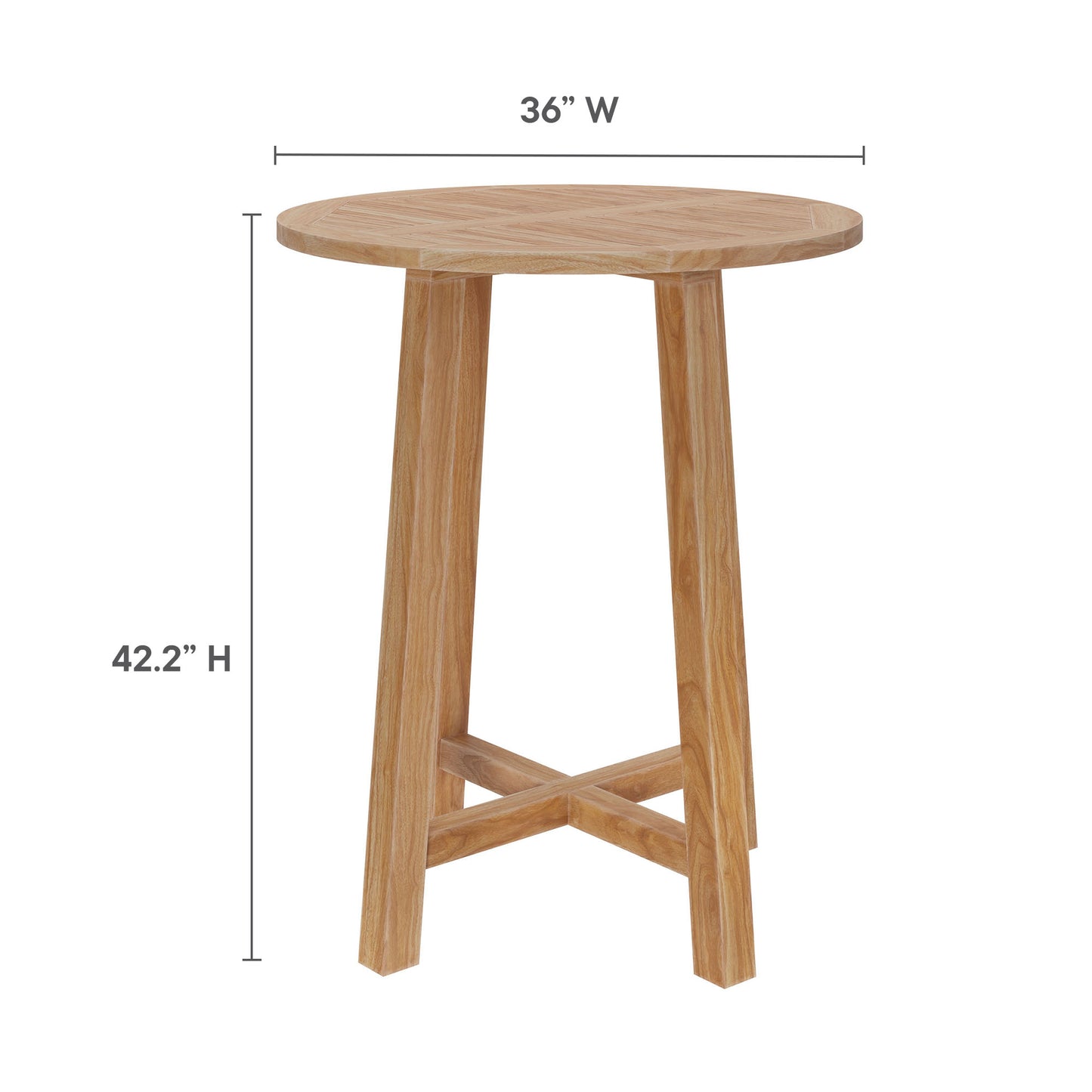 Wellspring 36" Outdoor Patio Teak Wood Bar Table by Modway | Bar Tables | Modishstore - 7