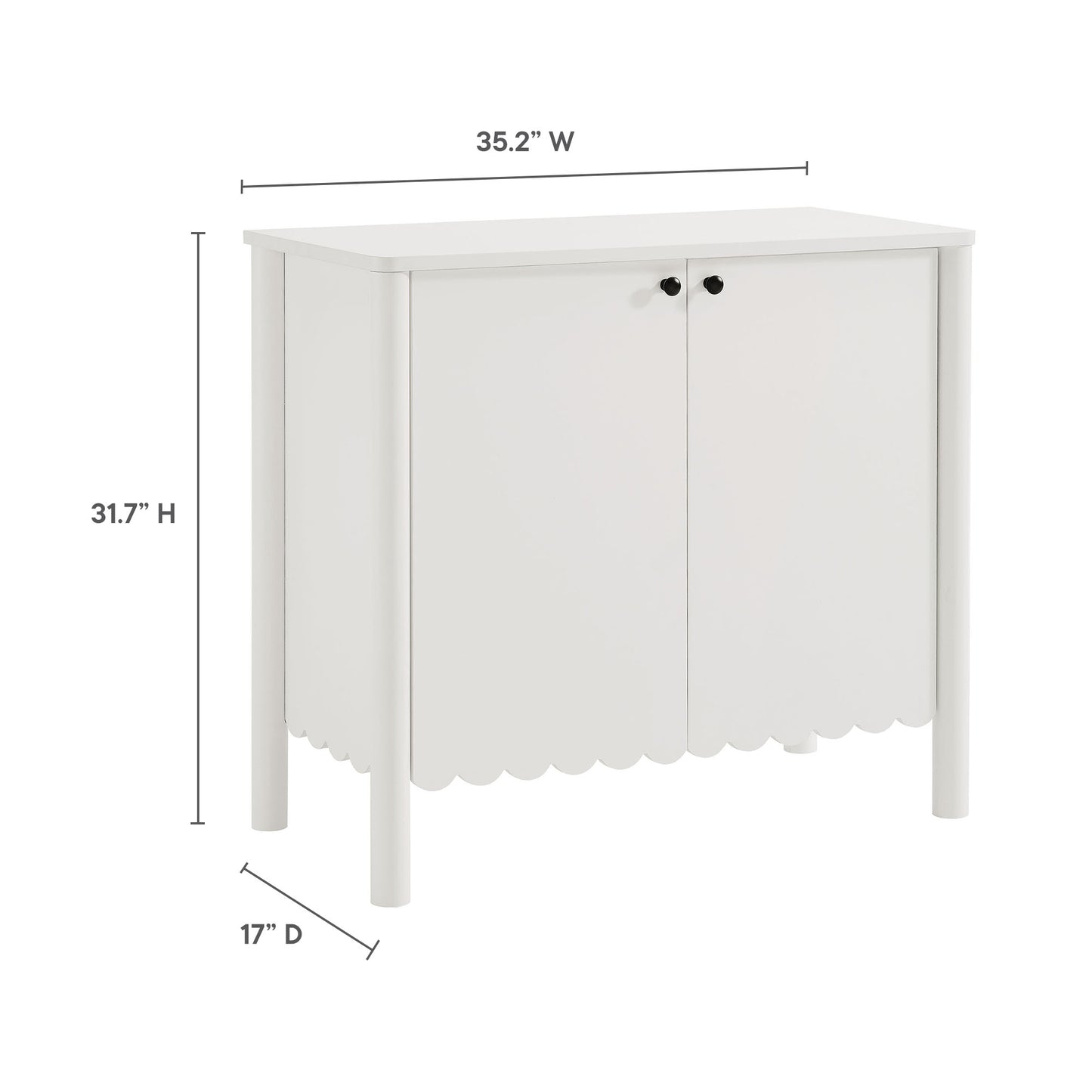 Emmeline 35" 2-Door Scalloped Sideboard Cabinet by Modway | Cabinets | Modishstore - 27