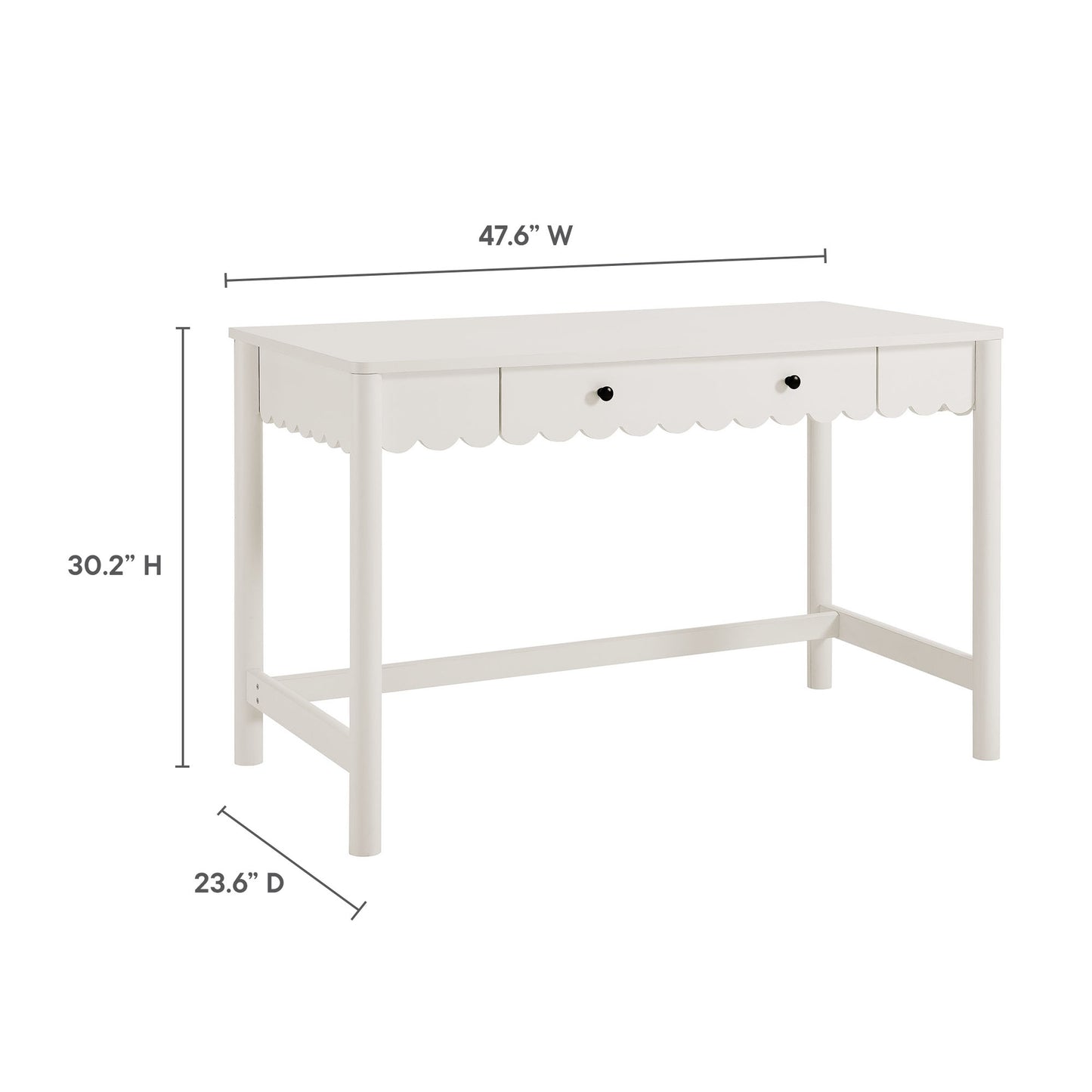 Emmeline 1-Drawer Scallop Writing Desk by Modway | Desks | Modishstore - 27