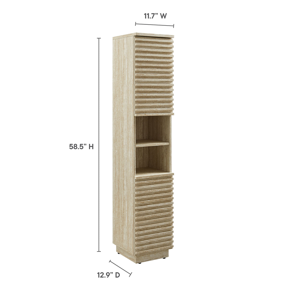 Render Tall Narrow Faux Travertine Linen Storage Cabinet by Modway | Bathroom Accessories | Modishstore - 10