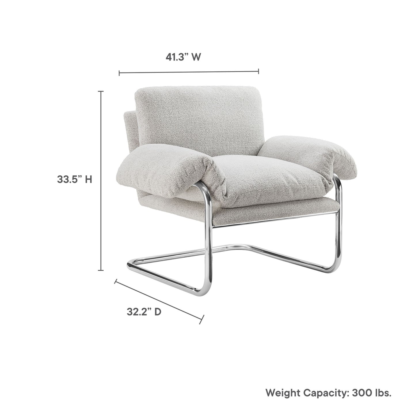 Ansel Boucle Fabric Accent Chair by Modway | Accent Chairs | Modishstore - 18